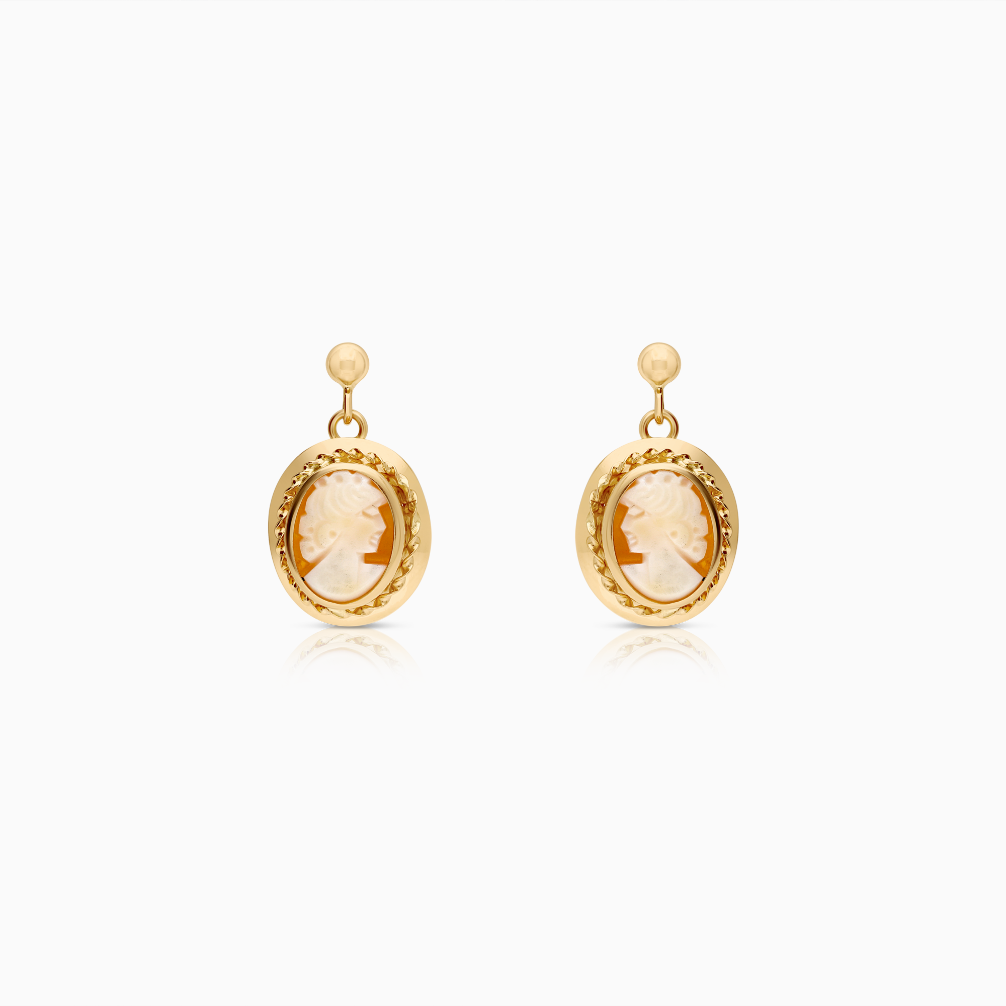 Gold stud earrings cameo 2.31g 18K gold