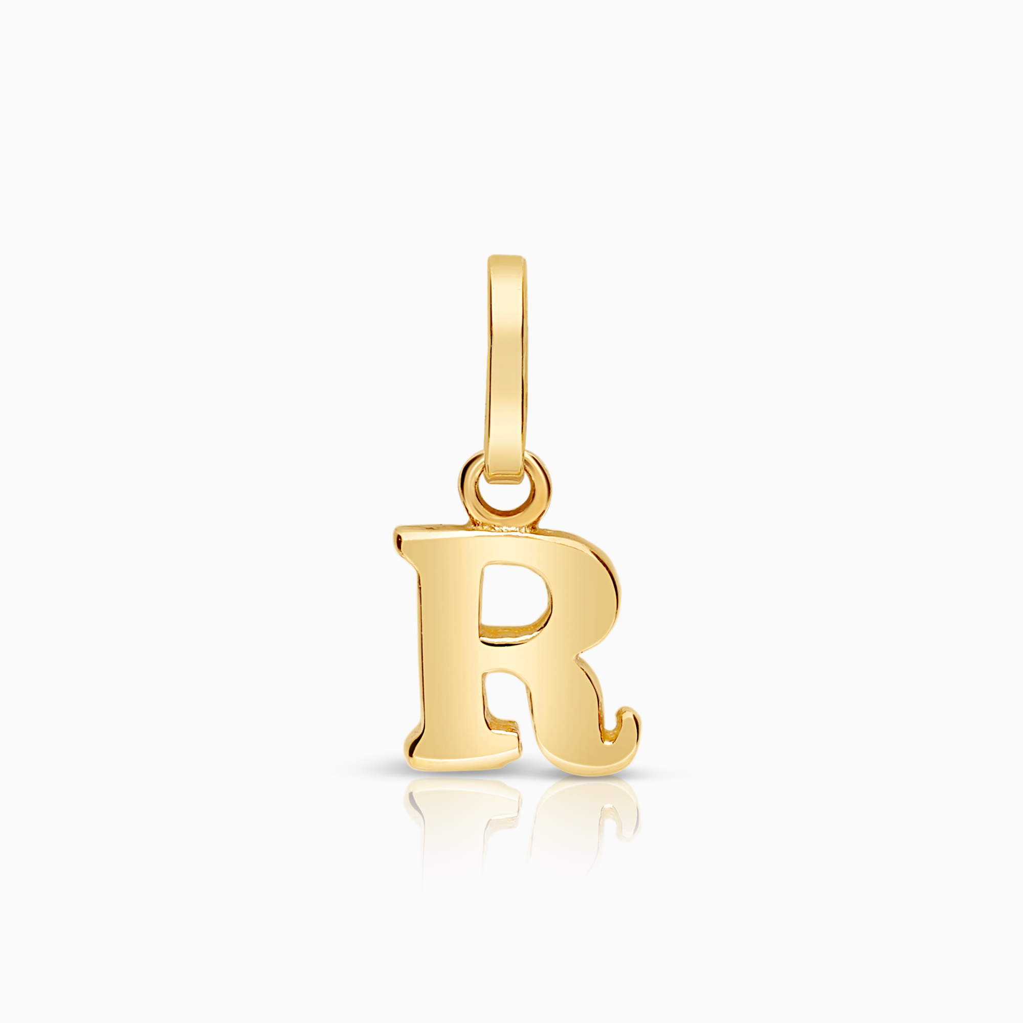 Letter pendant R 0.41g 18K gold