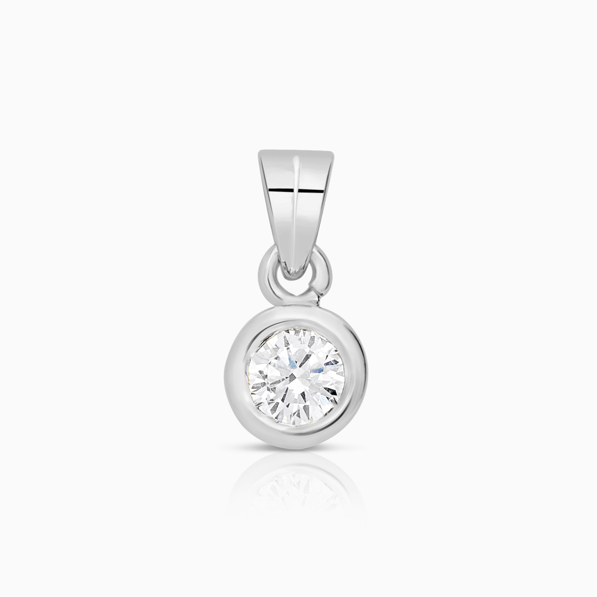 Solitaire pendant 0.17ct 18K white gold