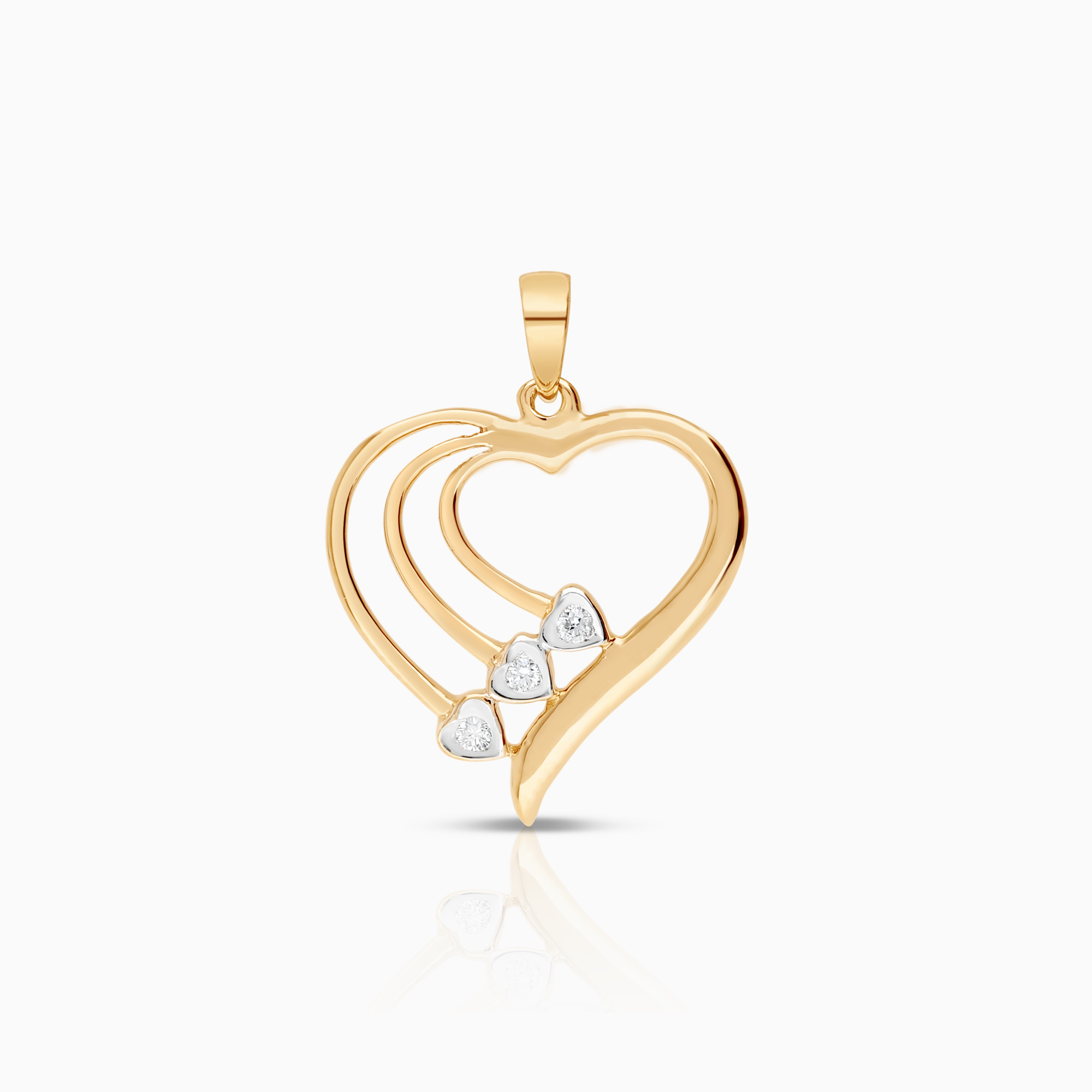 Hjerteanheng 0,03ct 18K gull