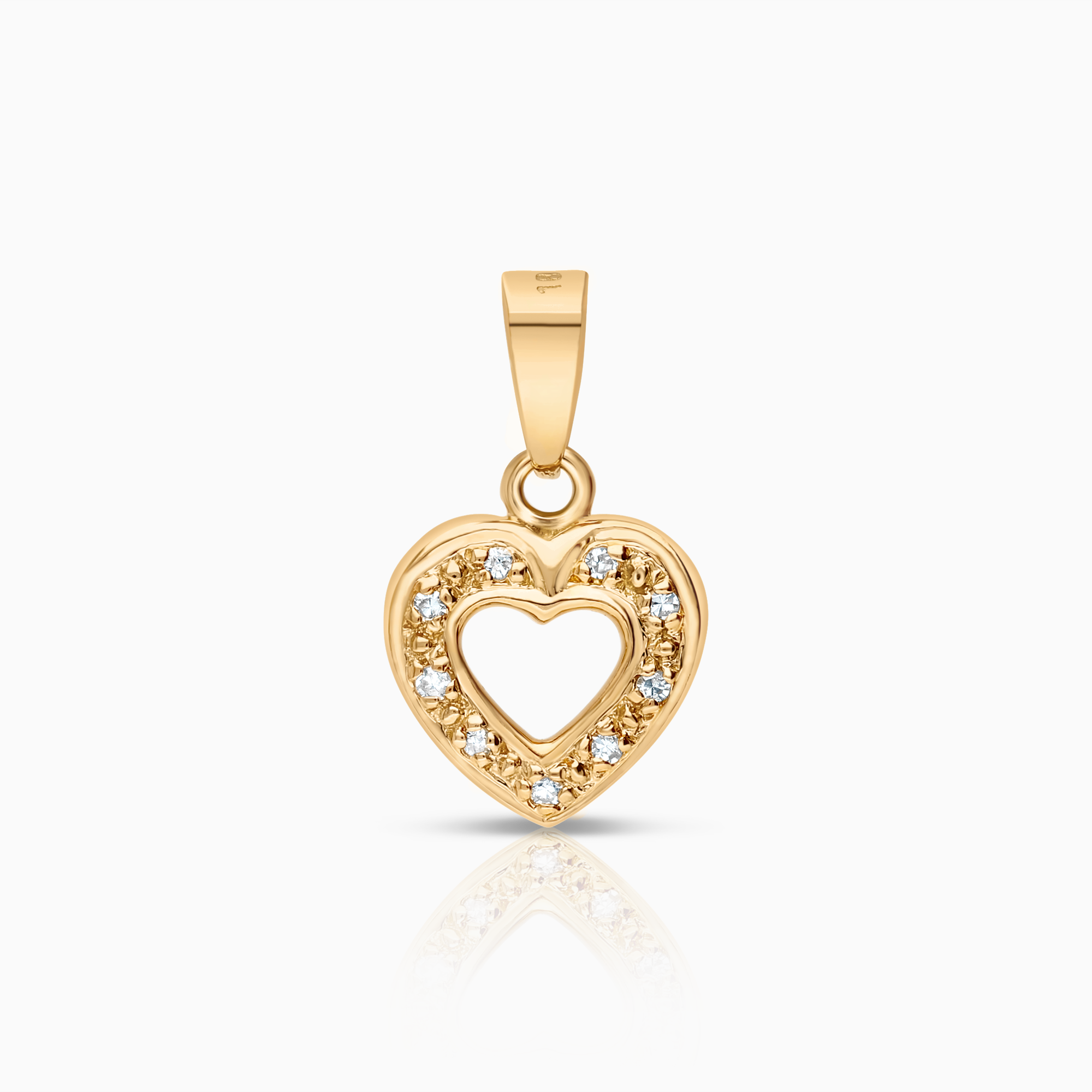 Hjärthänge 0,03ct 18K guld