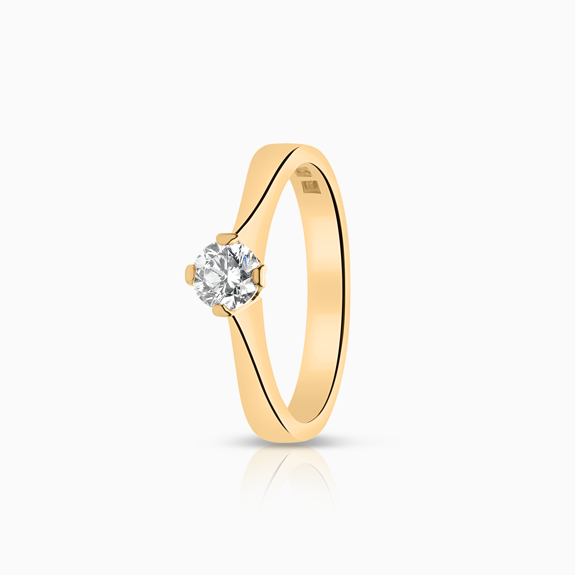 Solitaire ring 0.40ct 18K rose gold