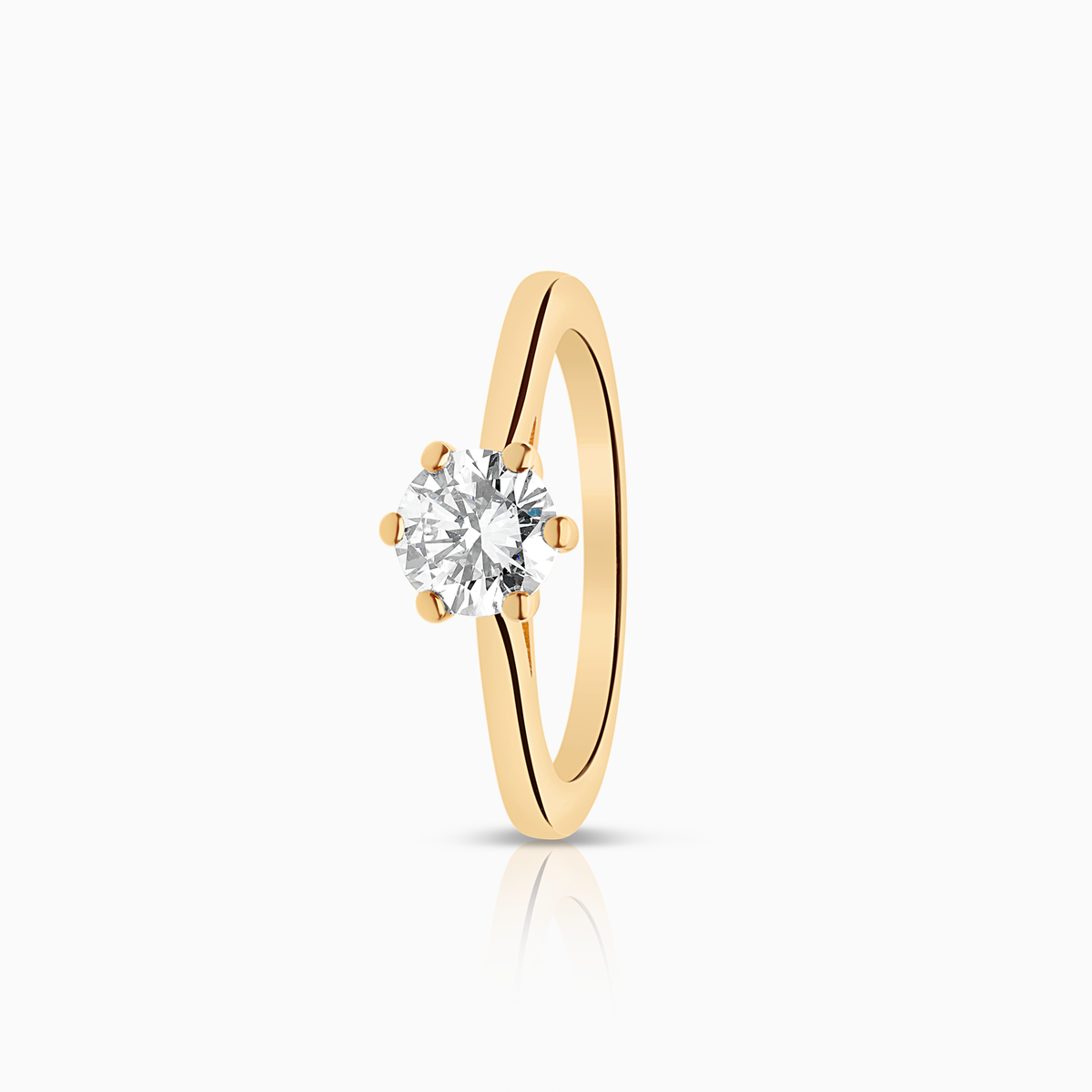 All Gold Ring Solitaire ring 0.71ct 18K gold