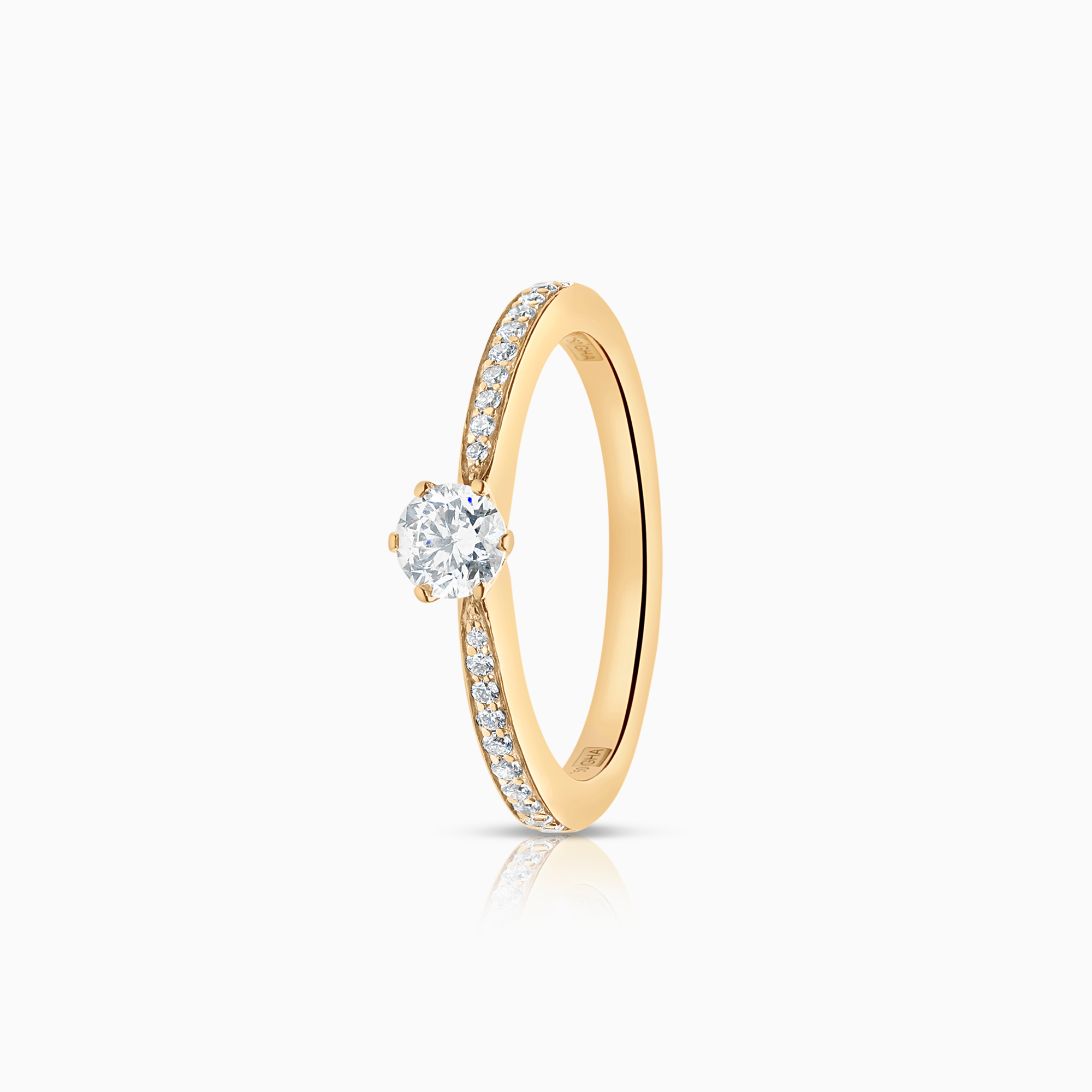 Sidestenring 0,30ct 18K gull
