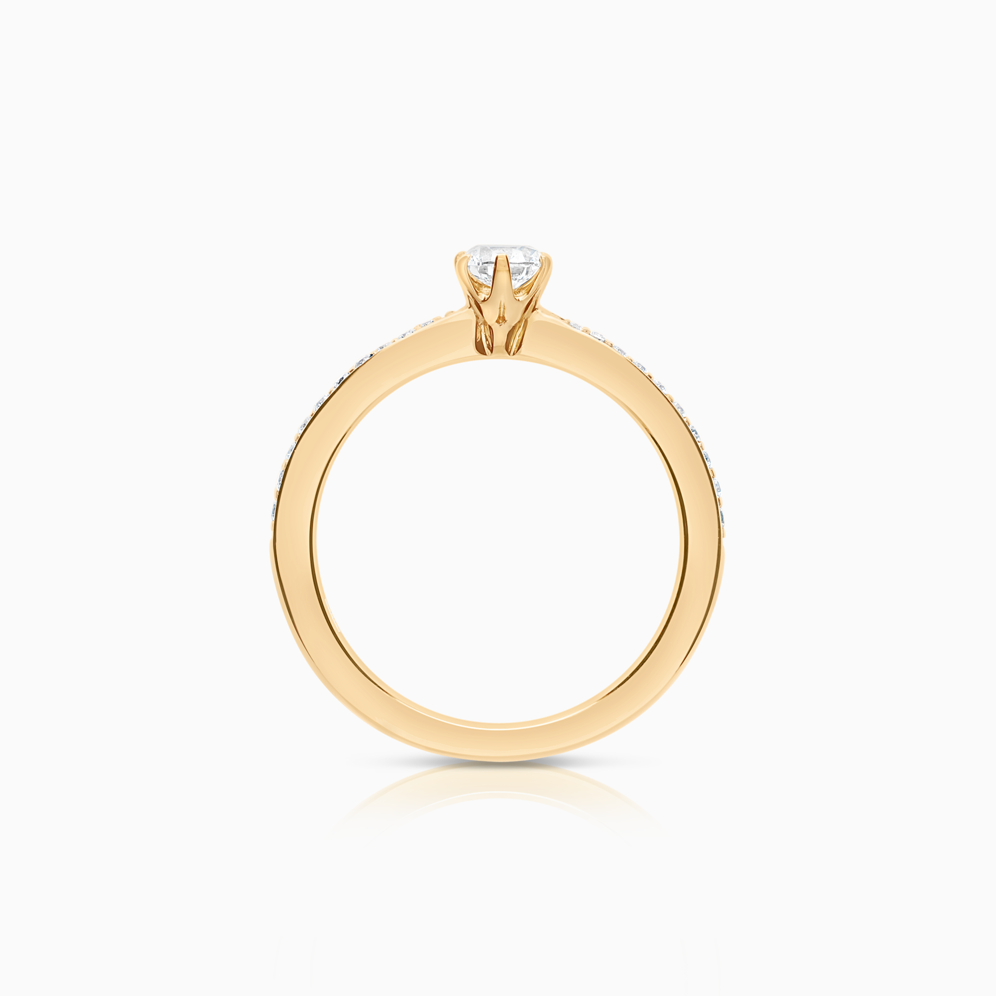 Sidestenring 0,30ct 18K gull