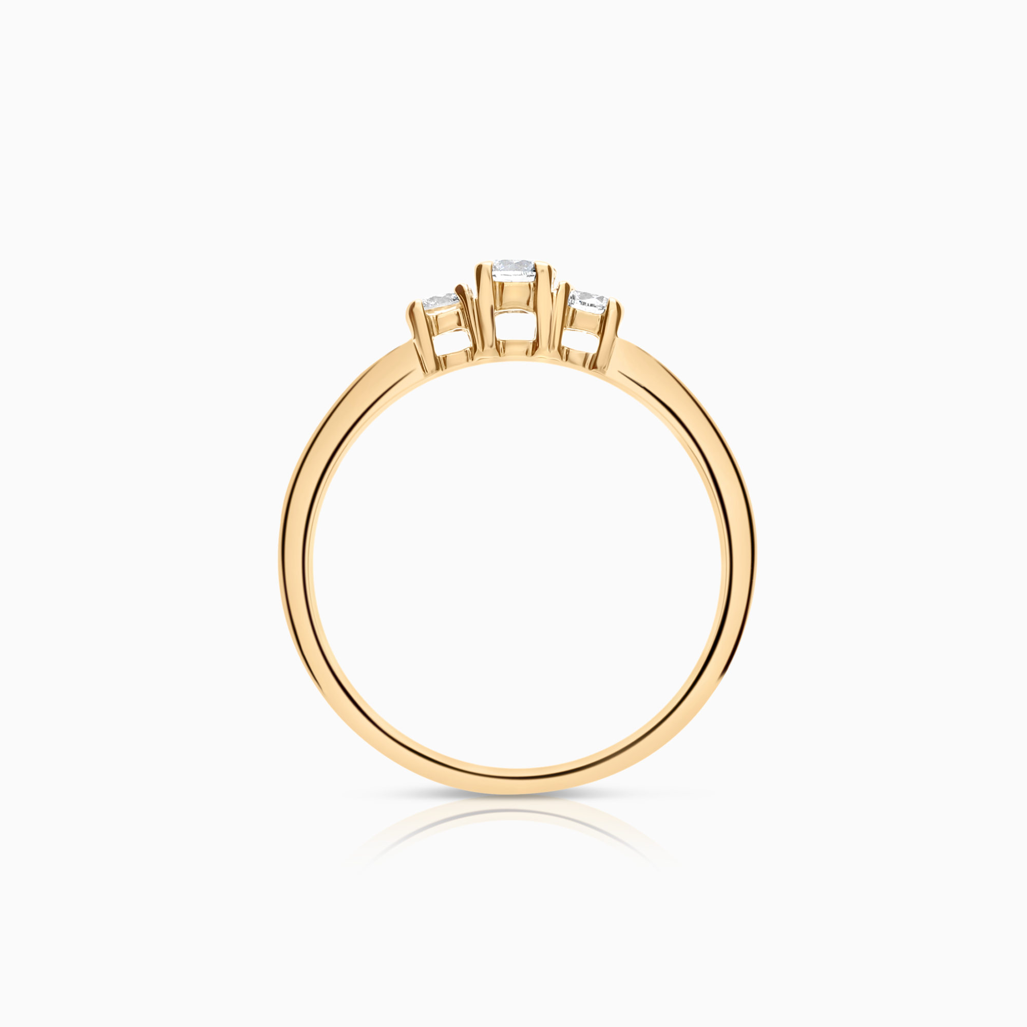 Trestensring 0,55ct 18K gull