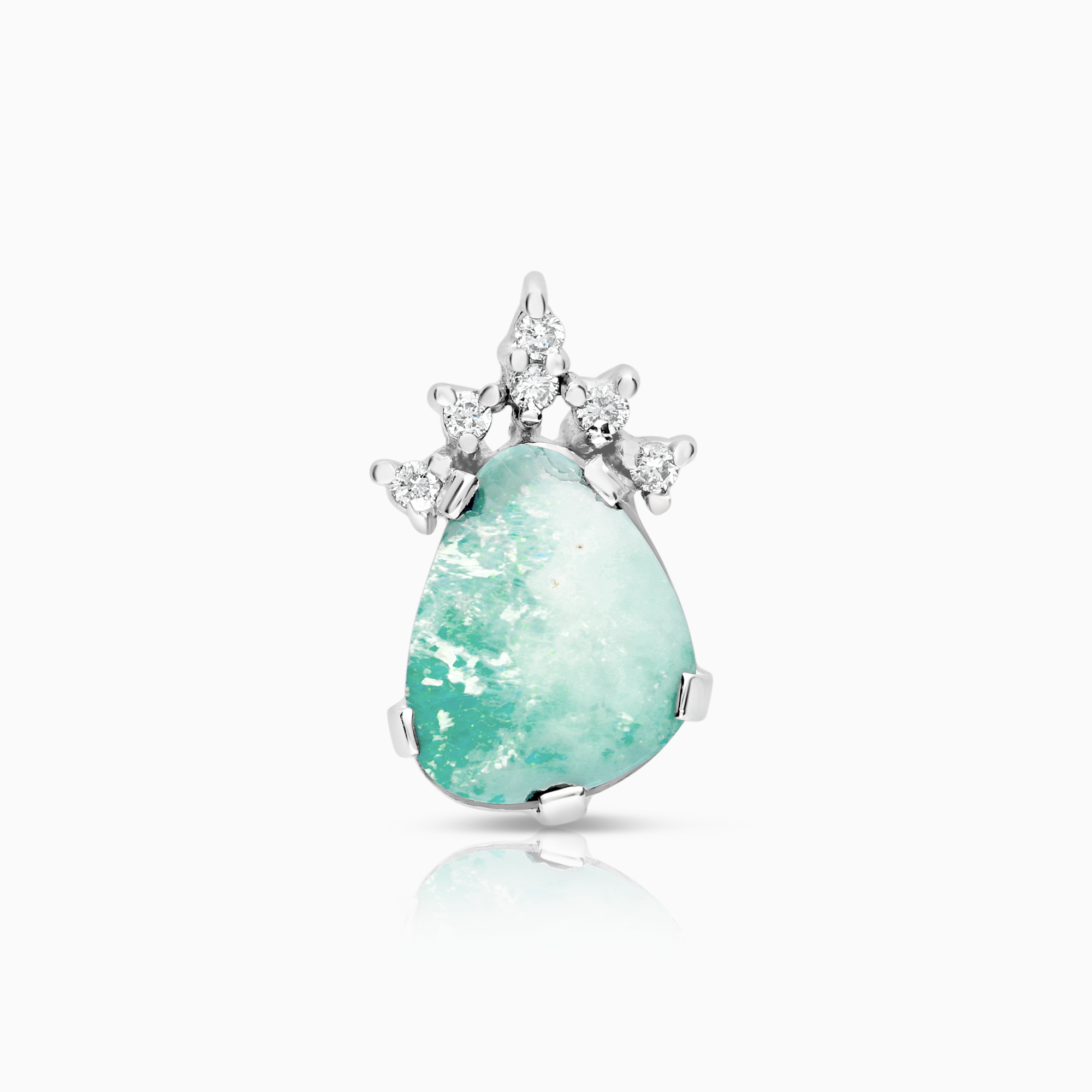 Ädelstenshänge opal 1,96g 18K vitguld