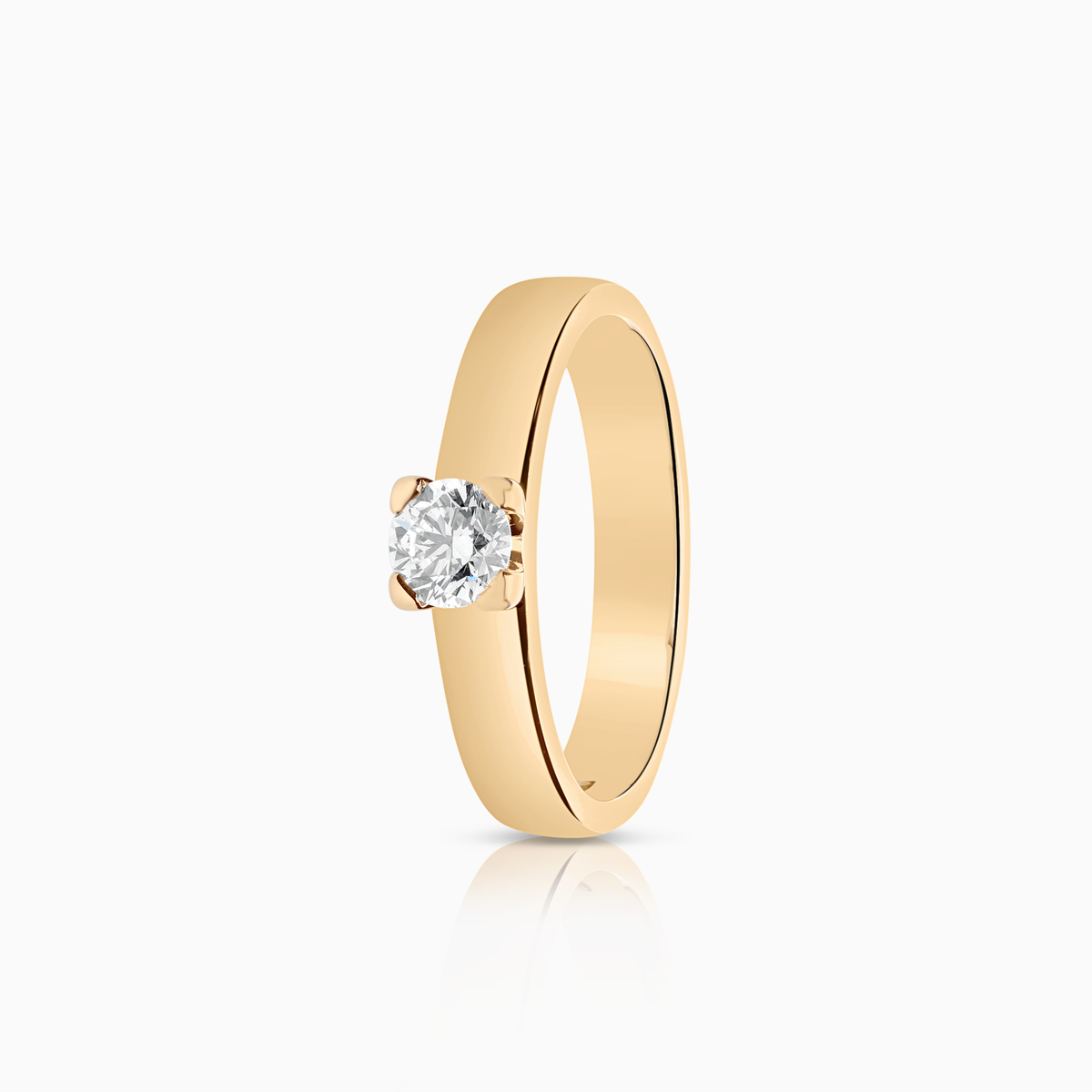 All Gold Ring Solitaire ring 0.45ct 18K gold