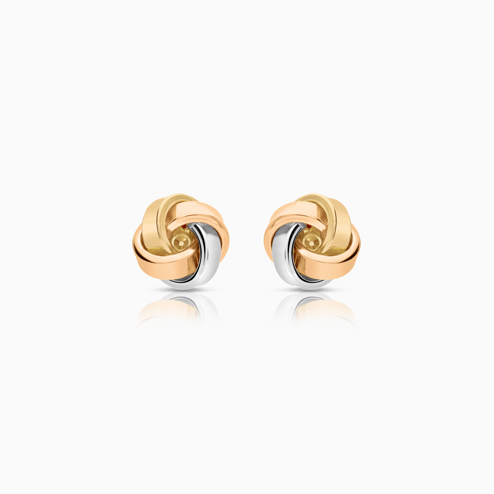 Gold earrings 2.26g 18K tricolor gold