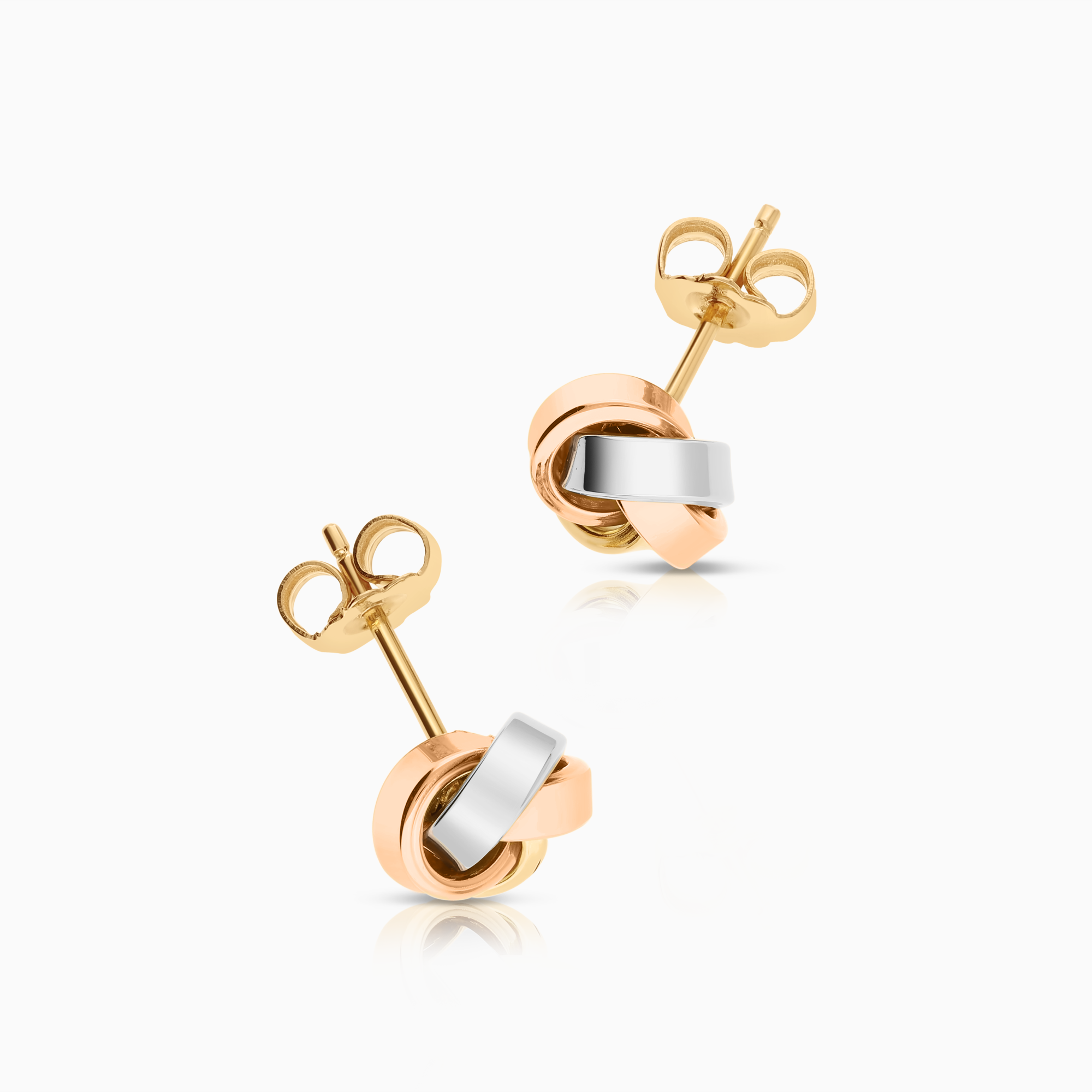 Gold earrings 2.26g 18K tricolor gold