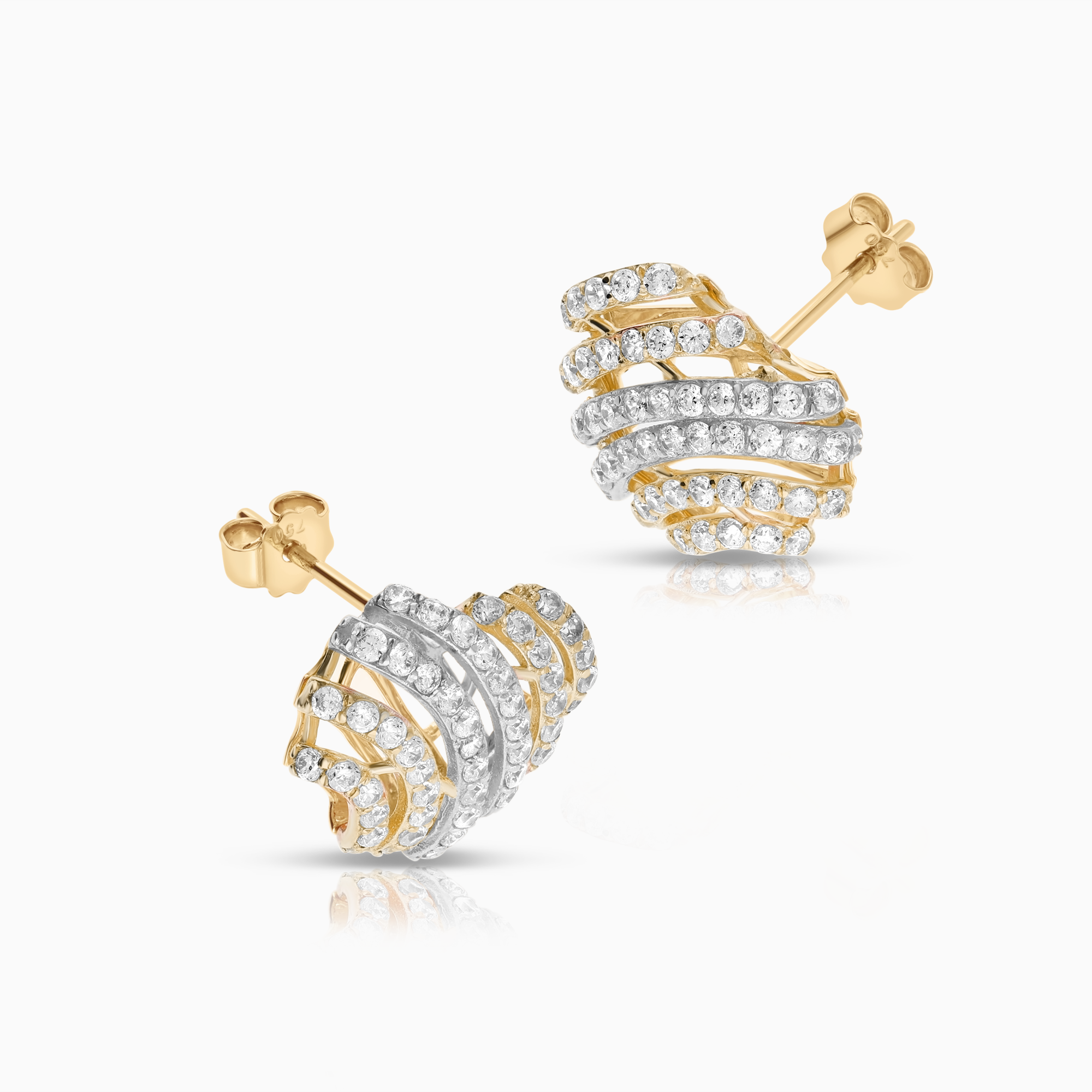 Earrings with cubic zirconia 3.26g 18K gold
