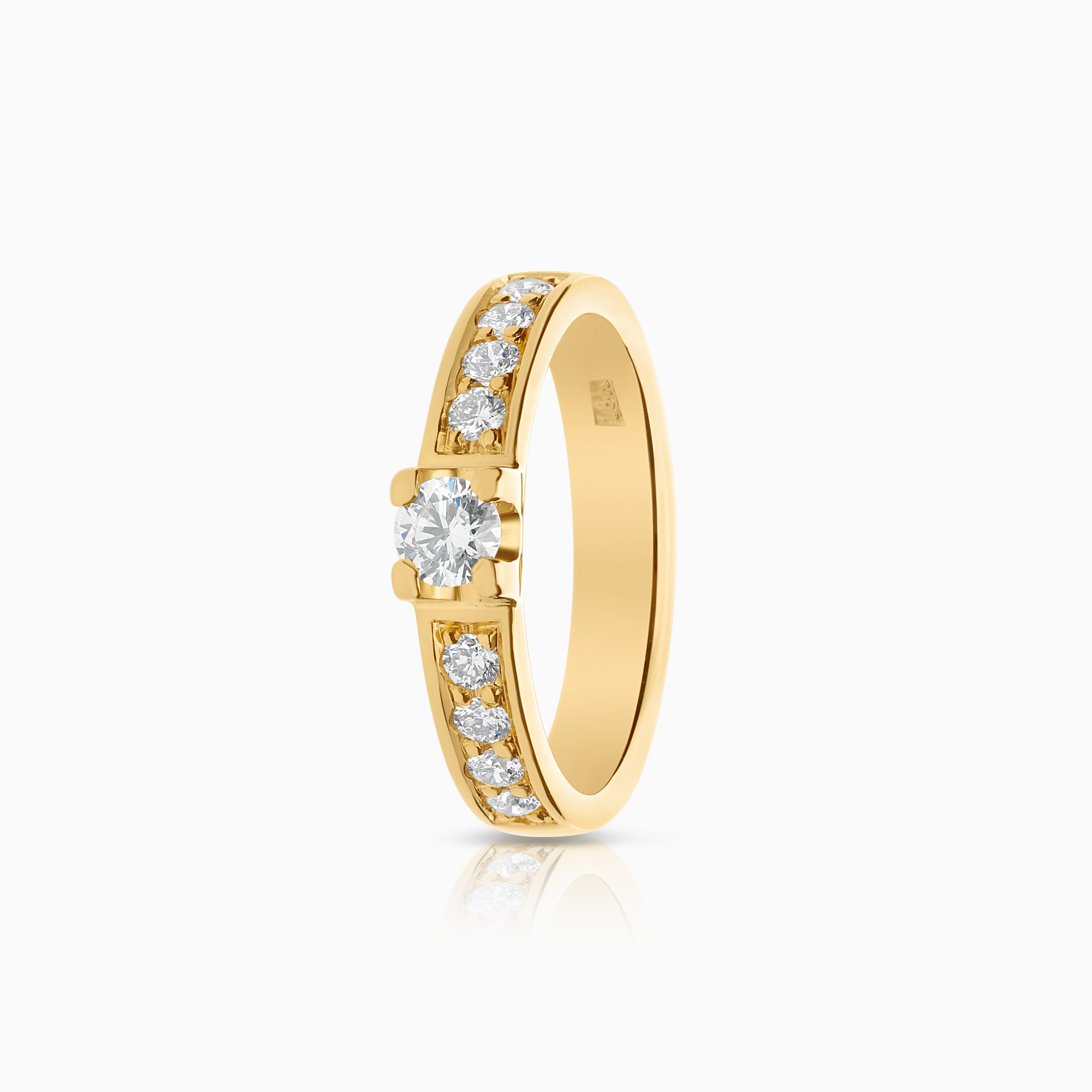 Schalins side-stone ring 0.52ct 18K gold
