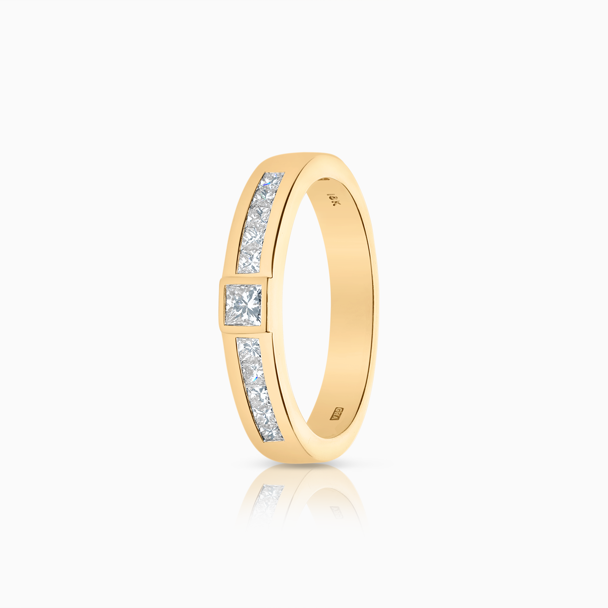 Side-stone ring 0.42ct 18K gold