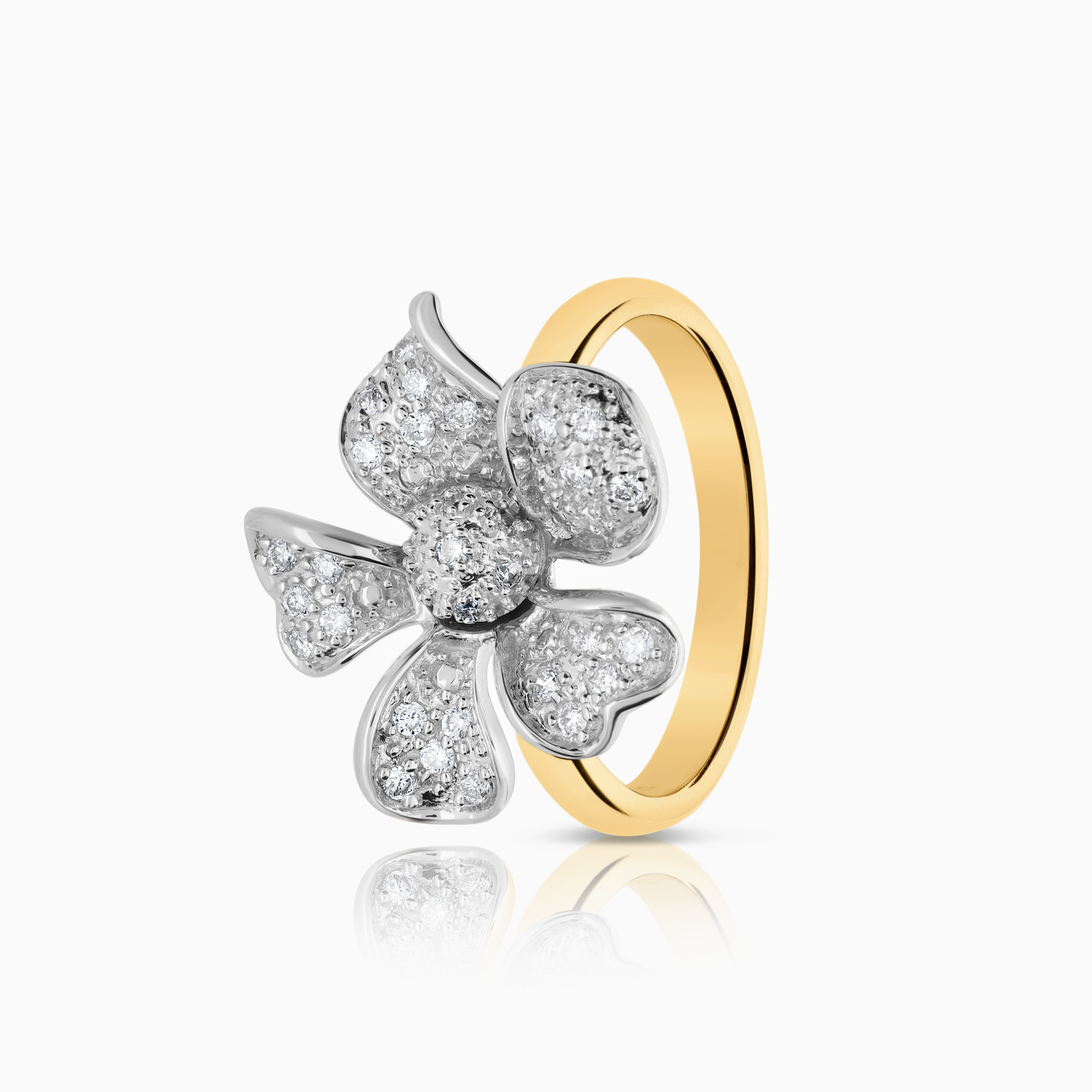 Diamantring blomma 0,35ct 18K guld