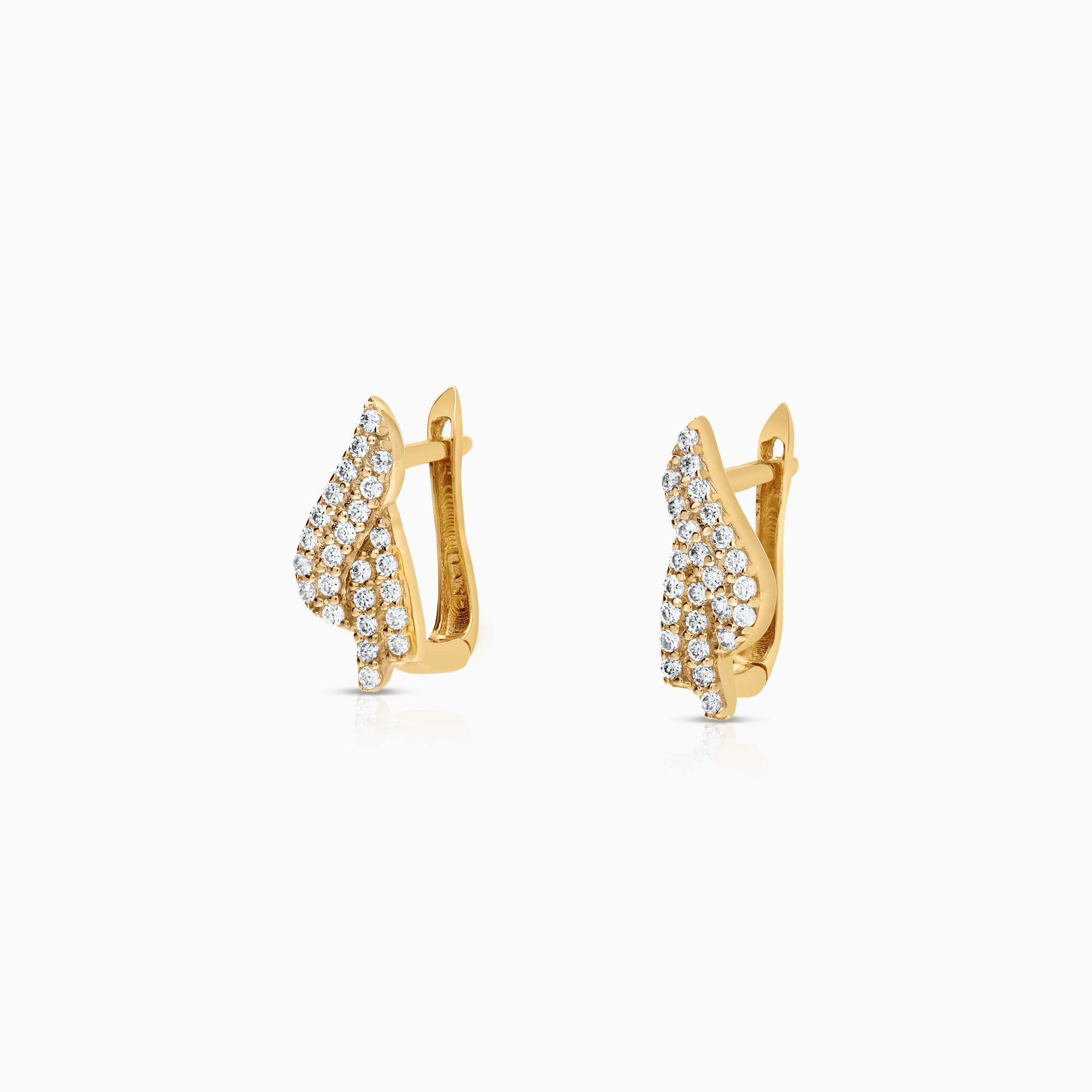 Gold earrings cubic zirconia 2.88g 14K gold