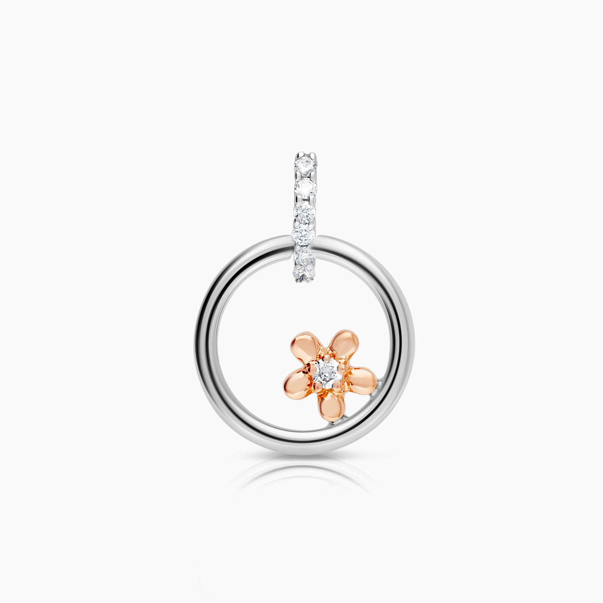 Diamond pendant 0.08ct 18K white gold