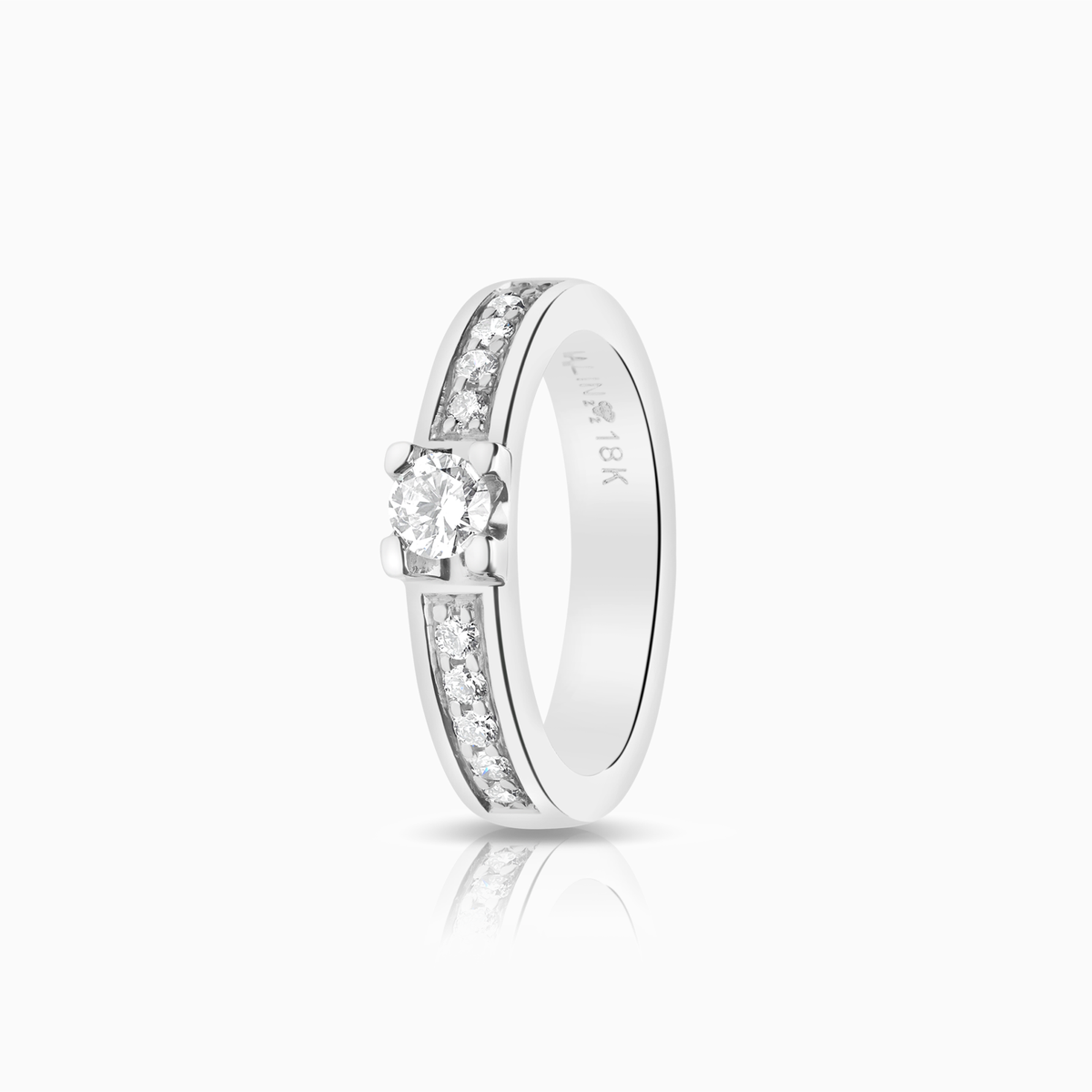 Schalins sidostensring 0,40ct 18K vitguld