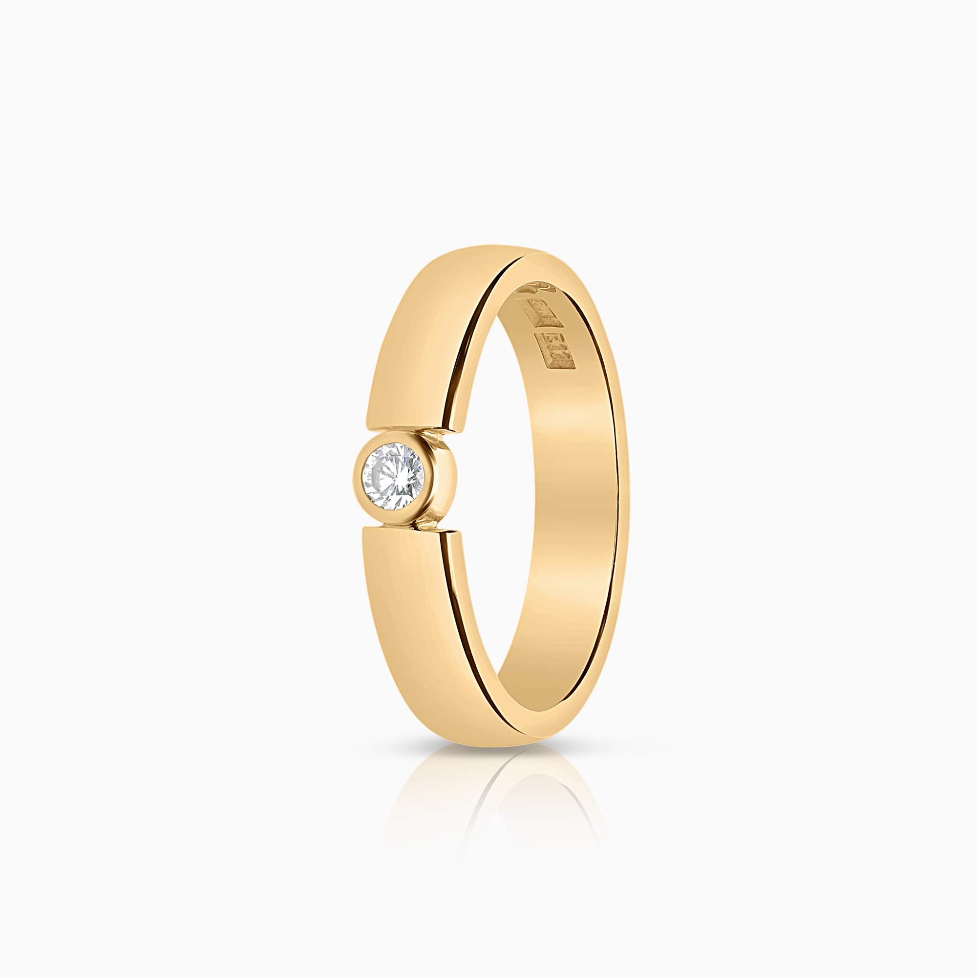 Solitær diamantring 0,10ct 18K gull