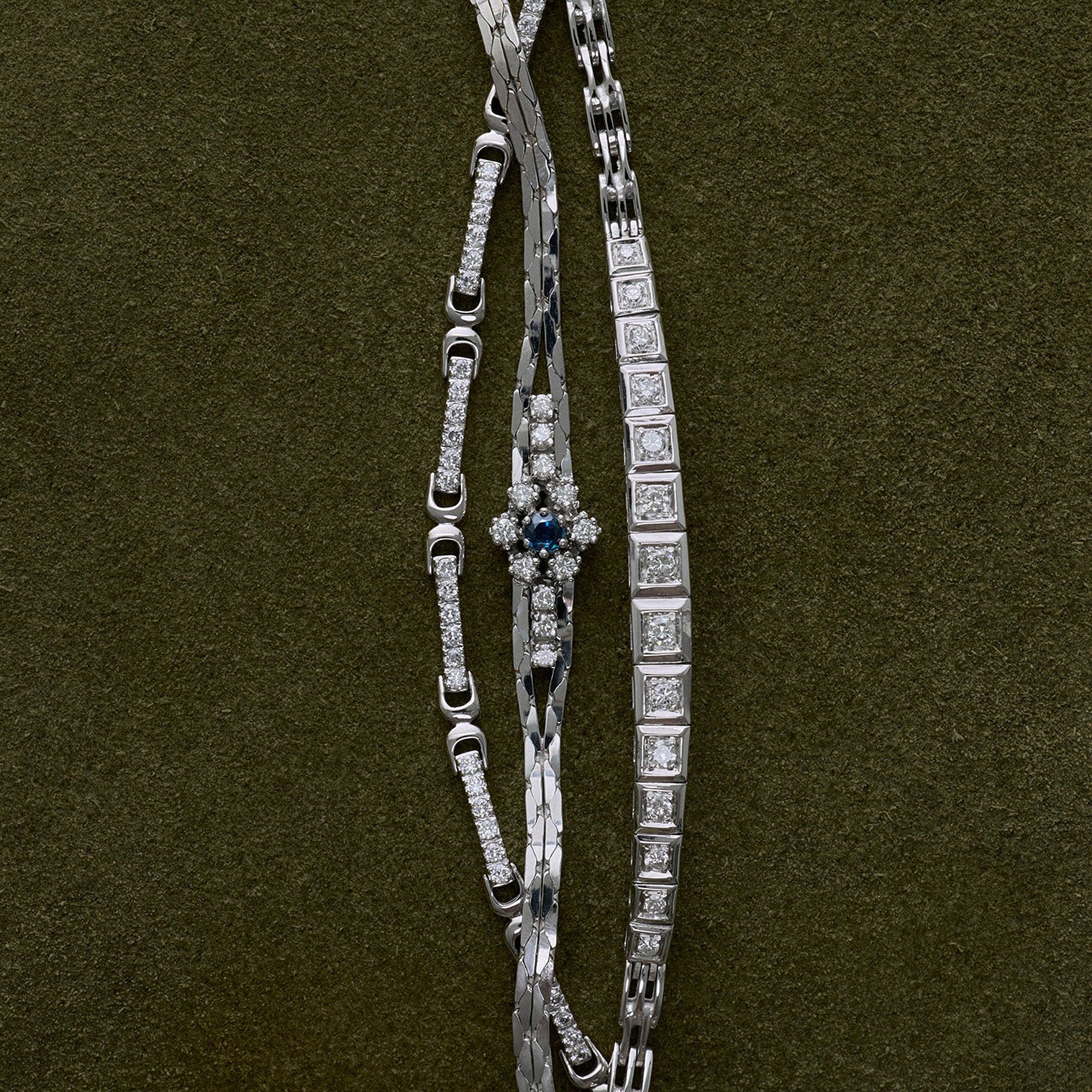 Gold bracelet with white cubic zirconia 10.45g 18K white gold