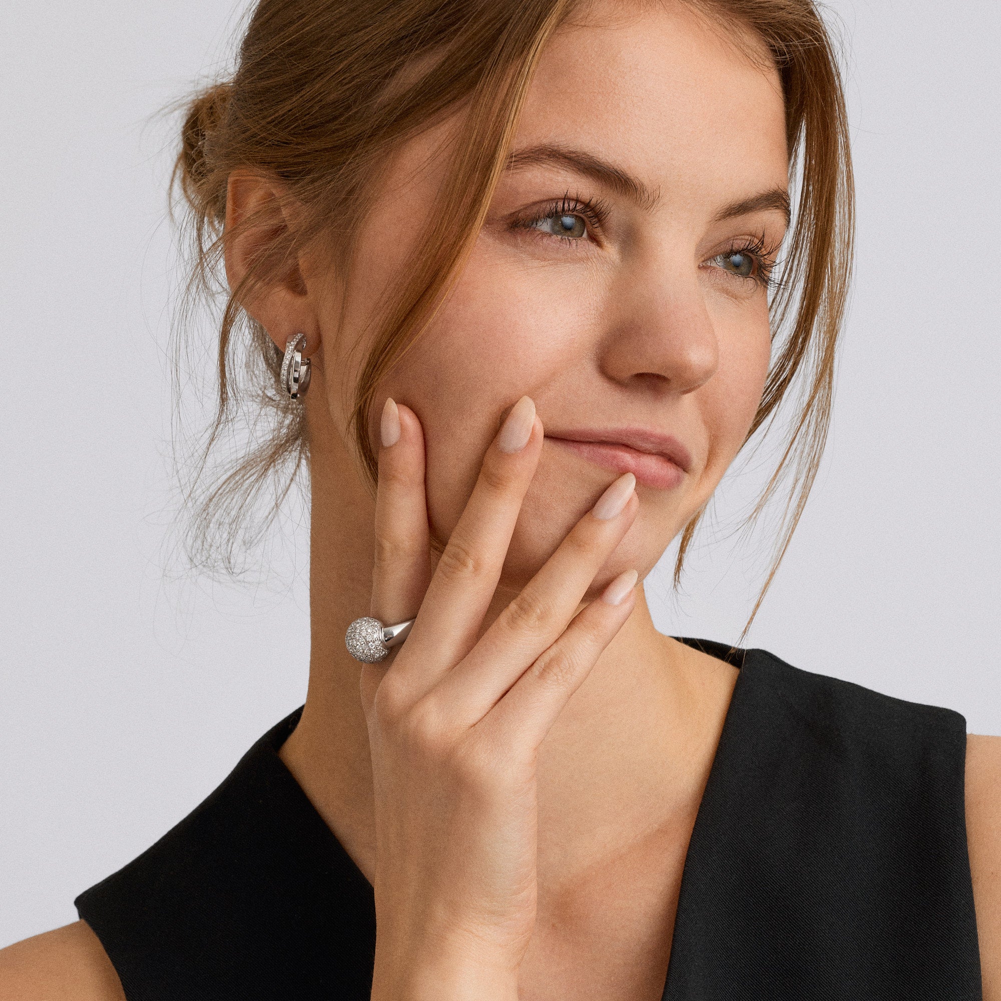 Diamantring pavé 1,60ct 18K vitguld