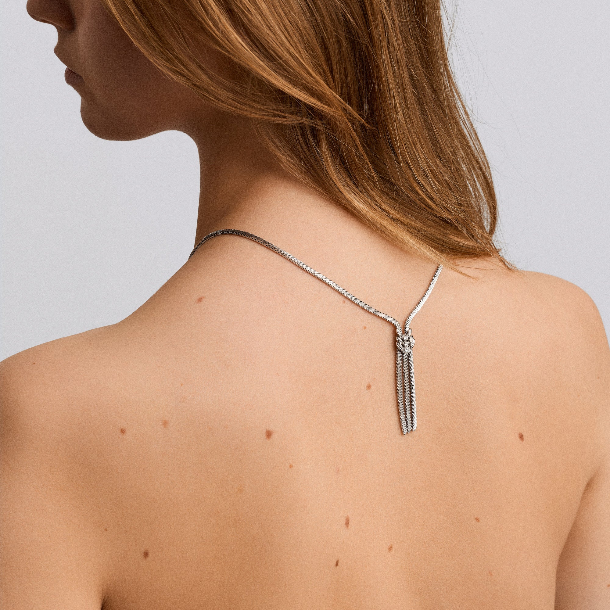 Diamond necklace 0.15ct 18K white gold