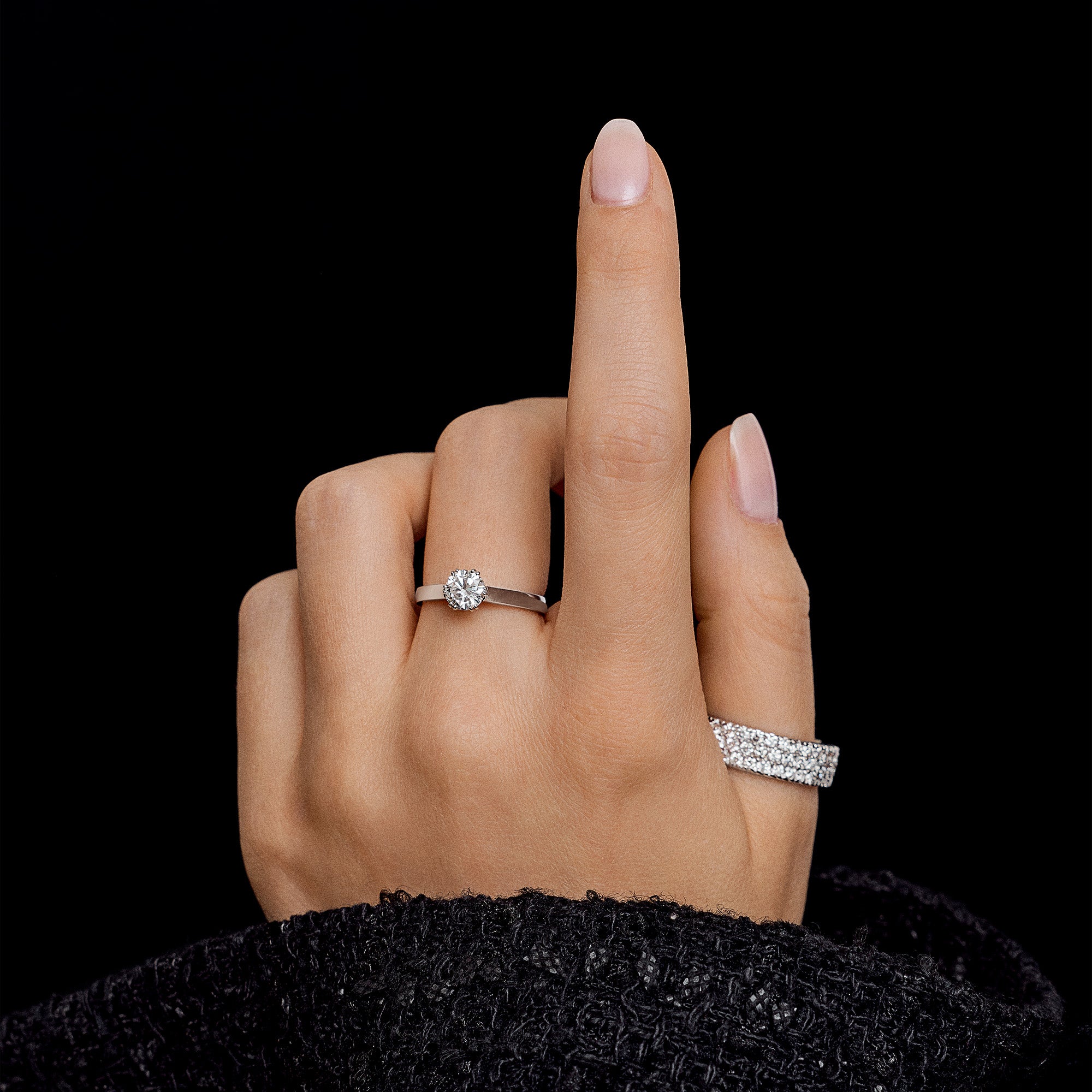 Solitärring 0,59ct 18K vitguld