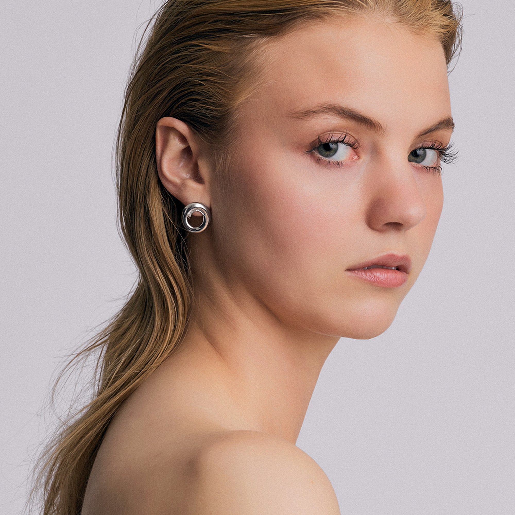 Diamantøredobber 0,12 ct 18K hvitt gull