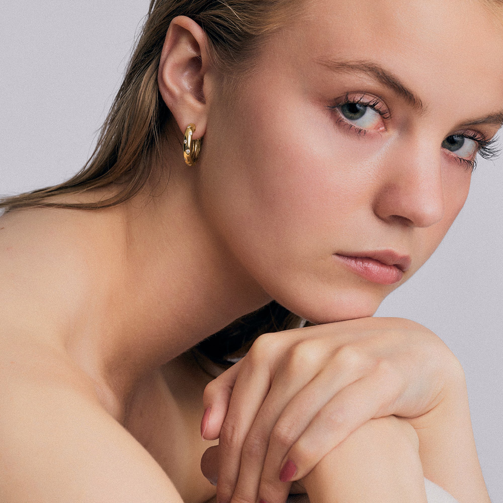 Diamond earrings Hoop 0.24ct 18K gold