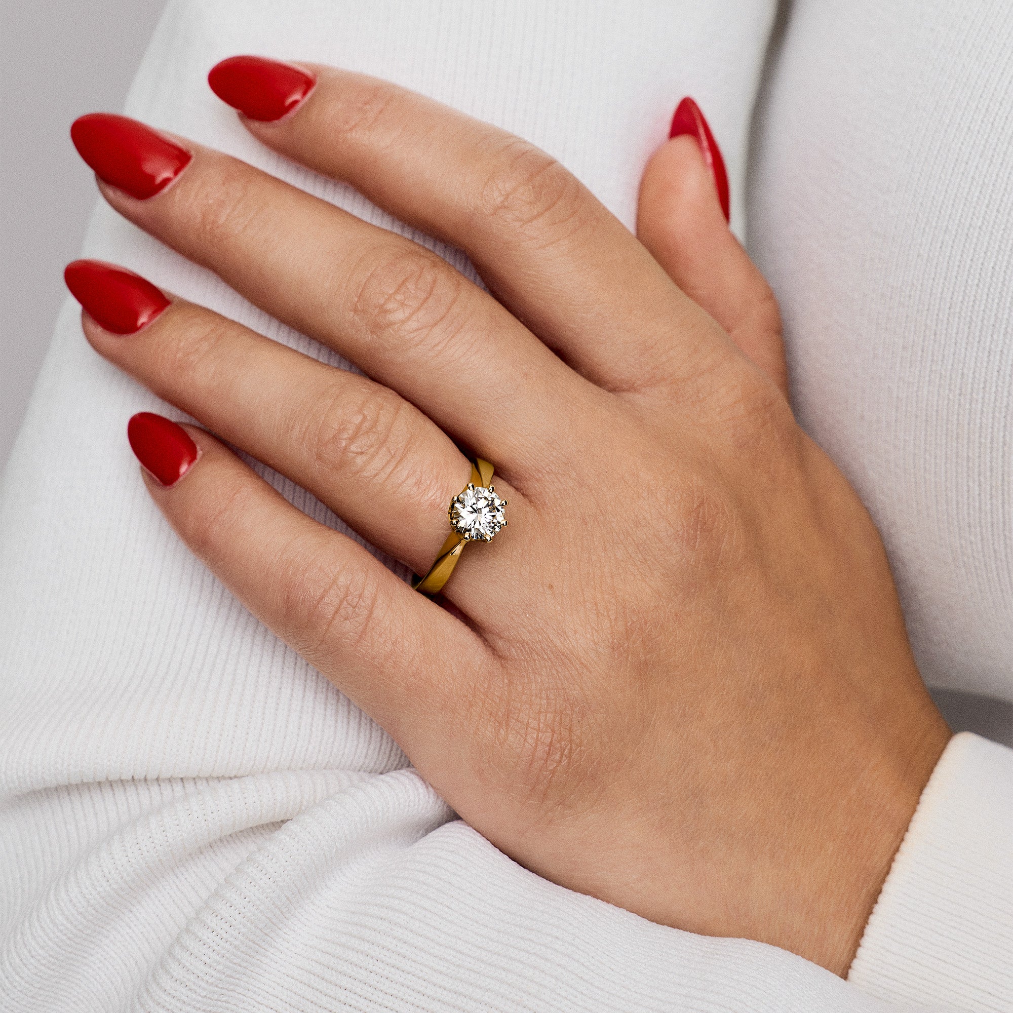 Solitärring 0,96ct 18K gulguld