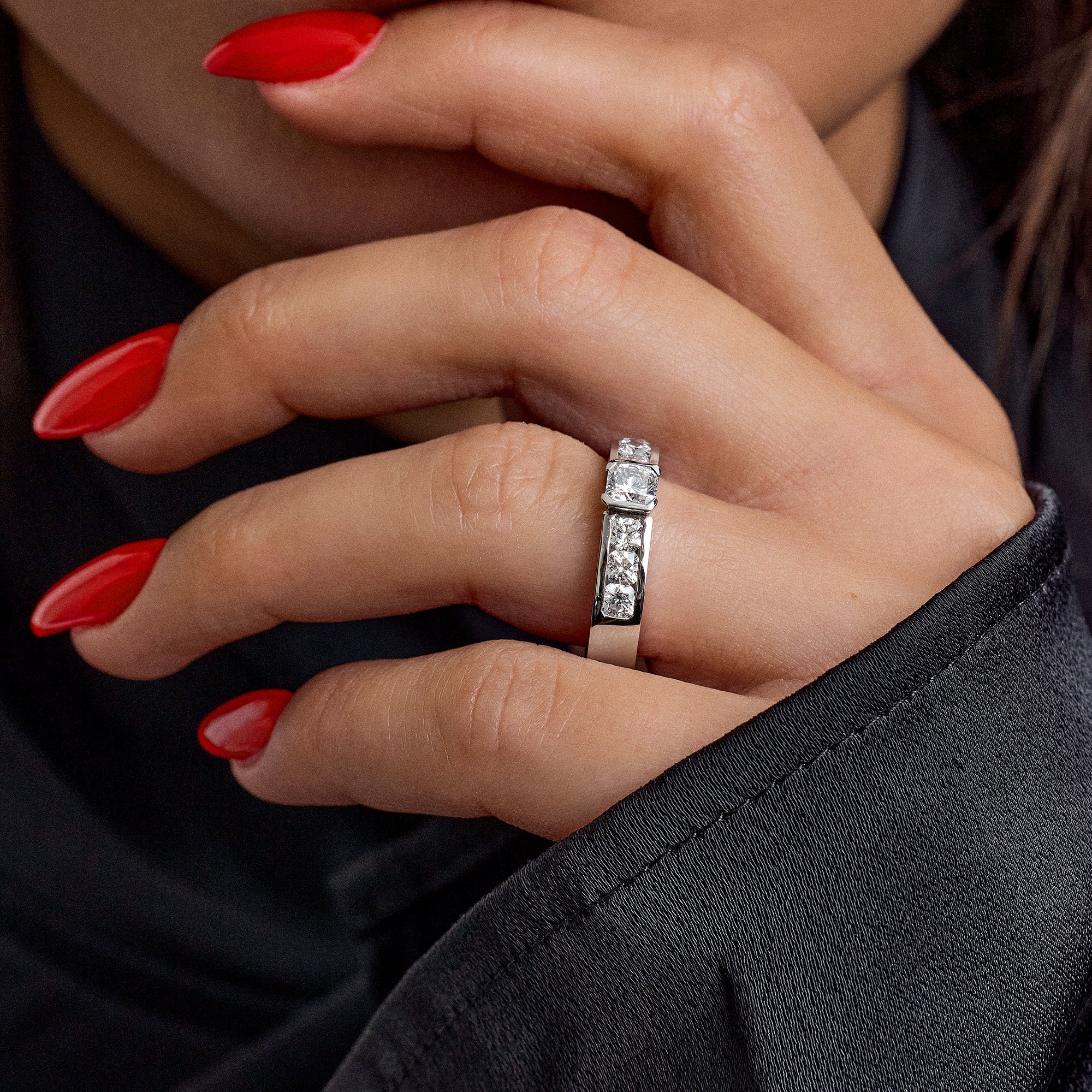 Sidostensring 1,25ct 18K vitguld