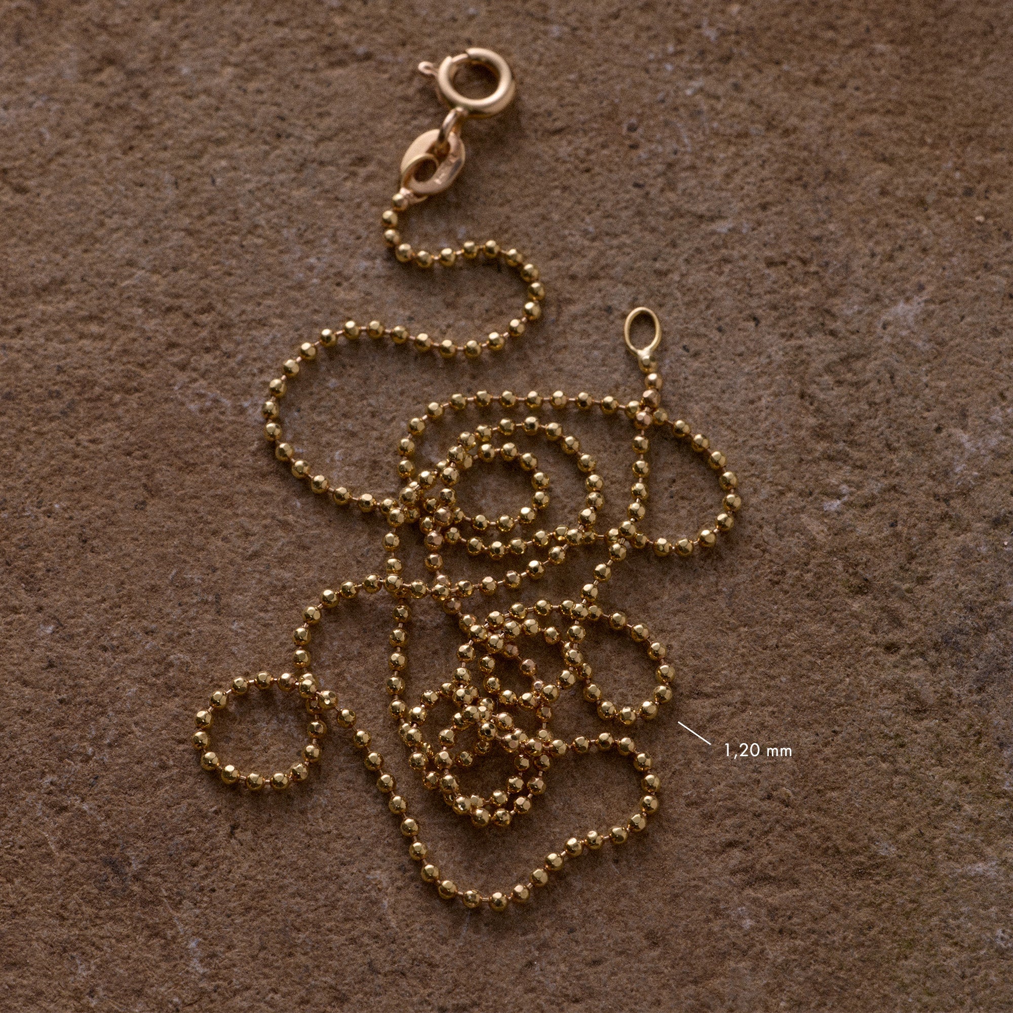 Bead chain necklace 2.47g 18K gold