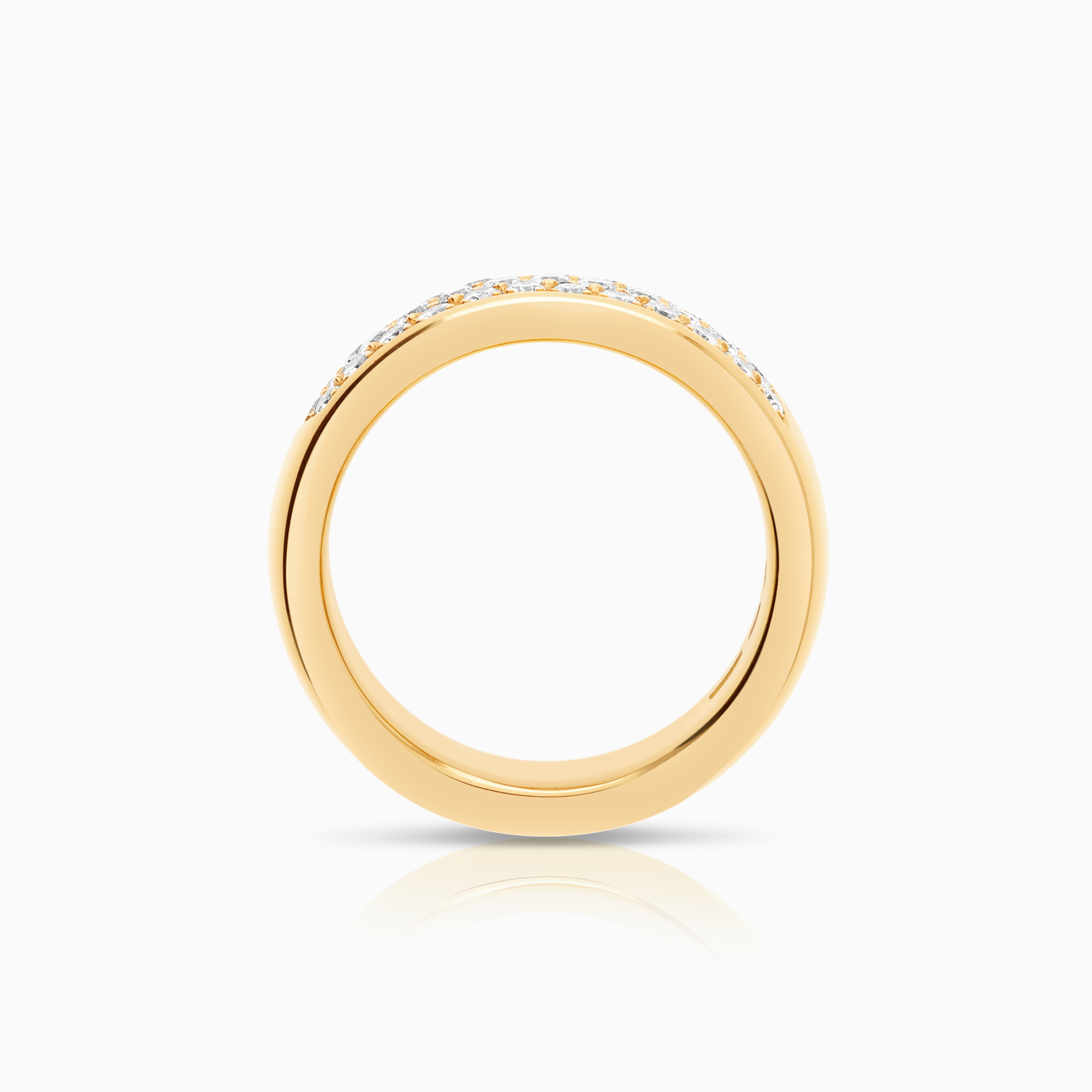 Diamond ring pavé 0.76ct 18K gold