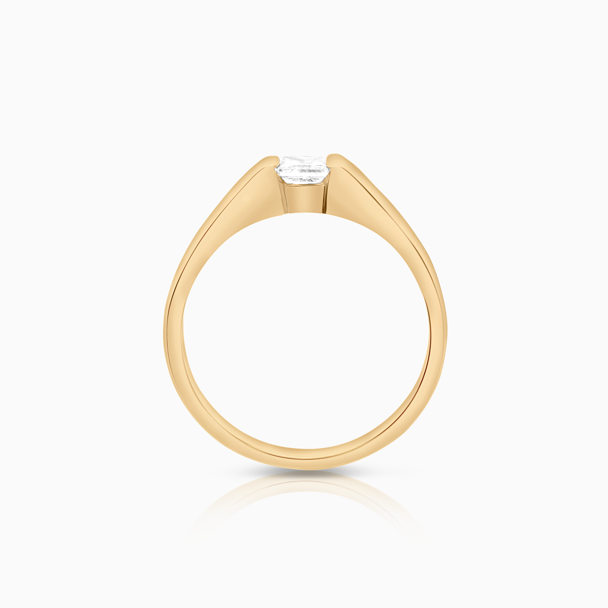 Princess diamond ring 0.50ct 18K yellow gold