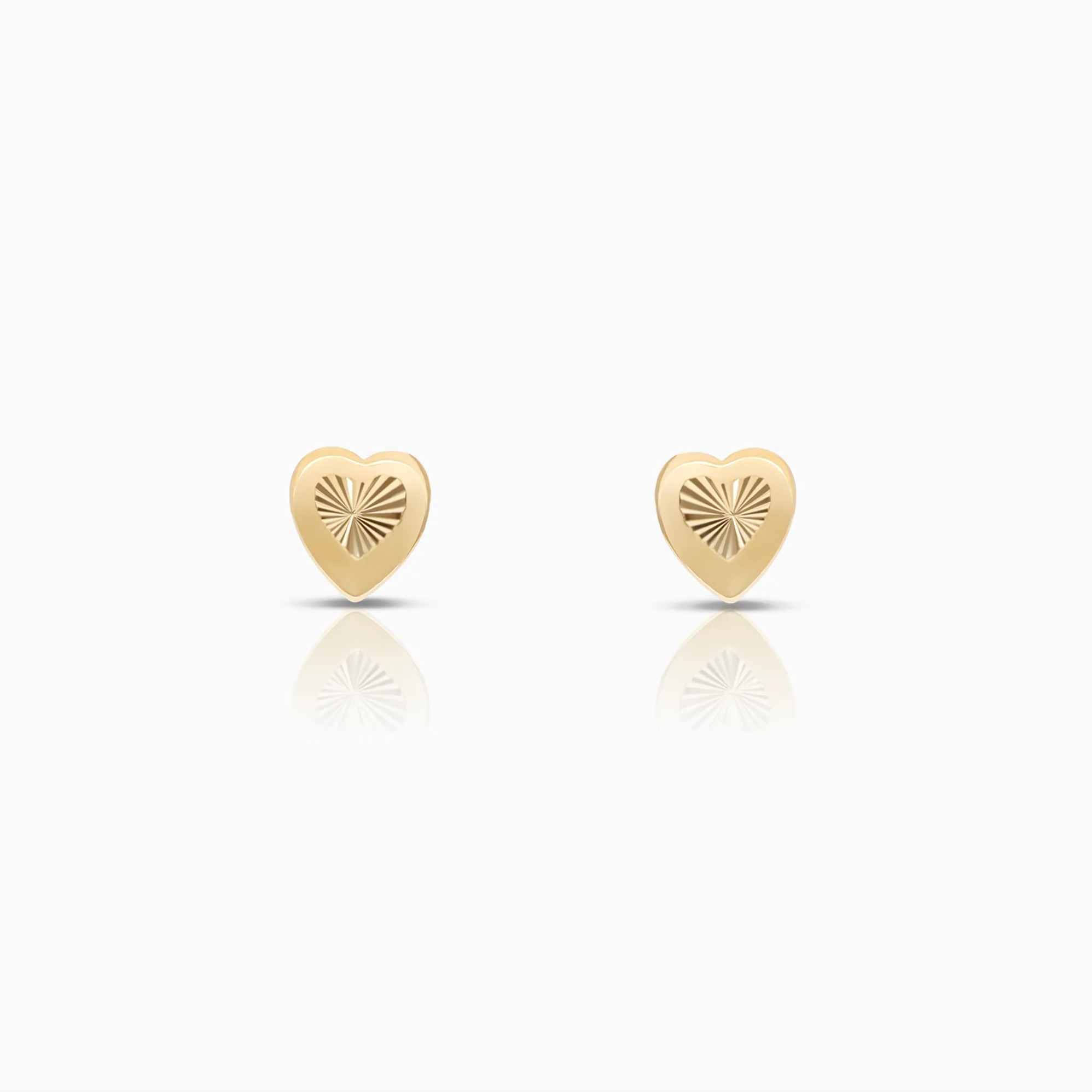 Gold heart earrings 0.63g 18K yellow/white gold