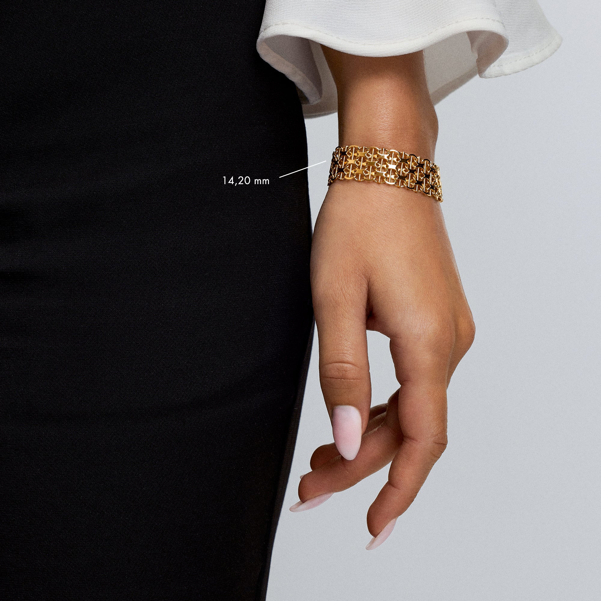 X-länk med stav armband 27,55g 18K guld
