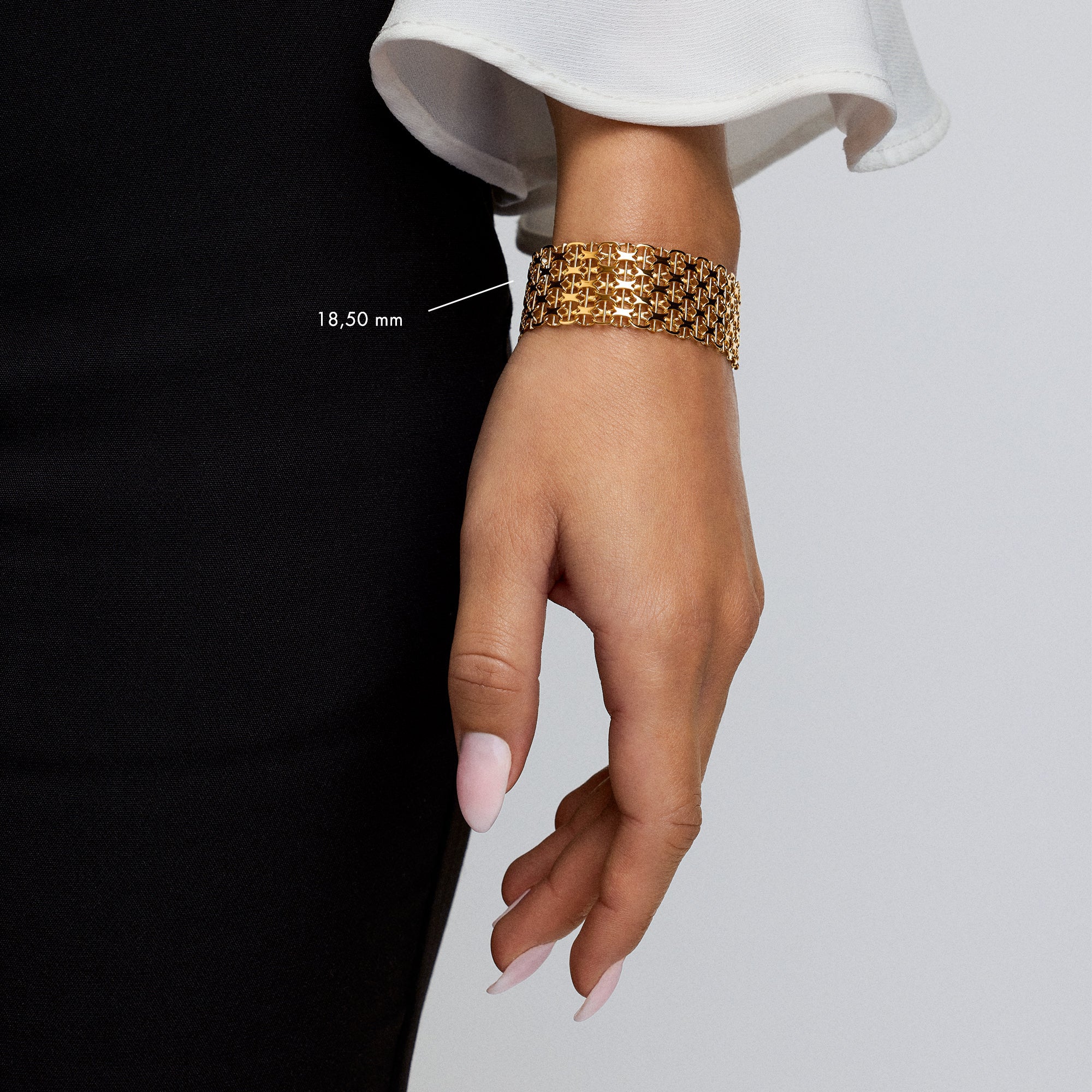 X-link bracelet with bar 25.75g 18K gold