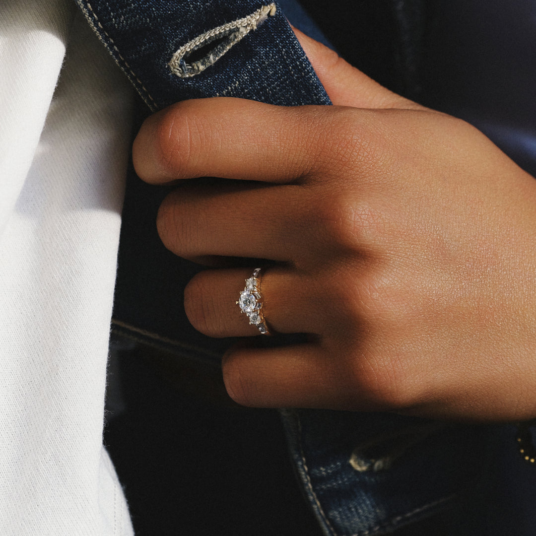 Sidostensring 0,59ct 18K guld