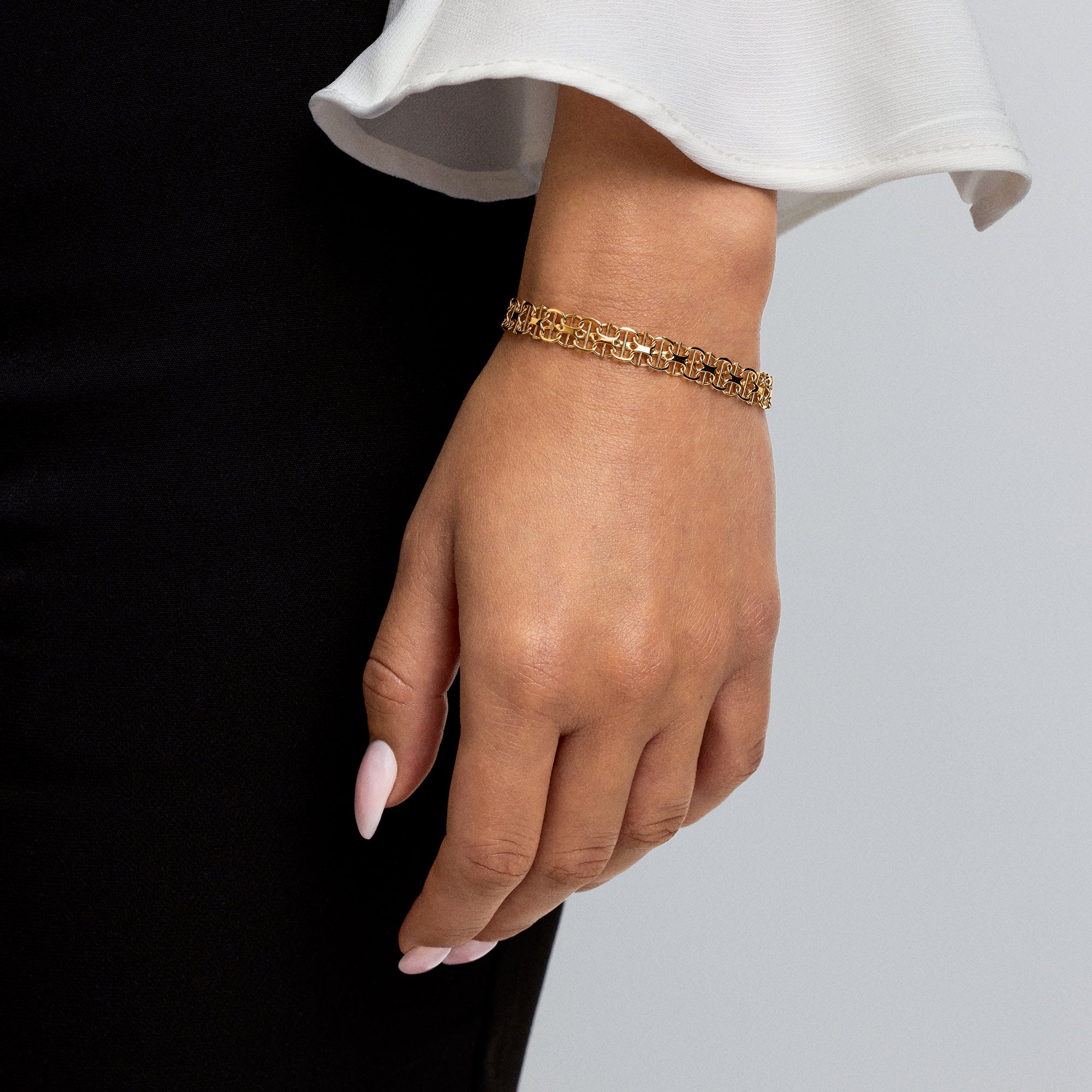 X-länk med stav armband 9,97g 18K guld