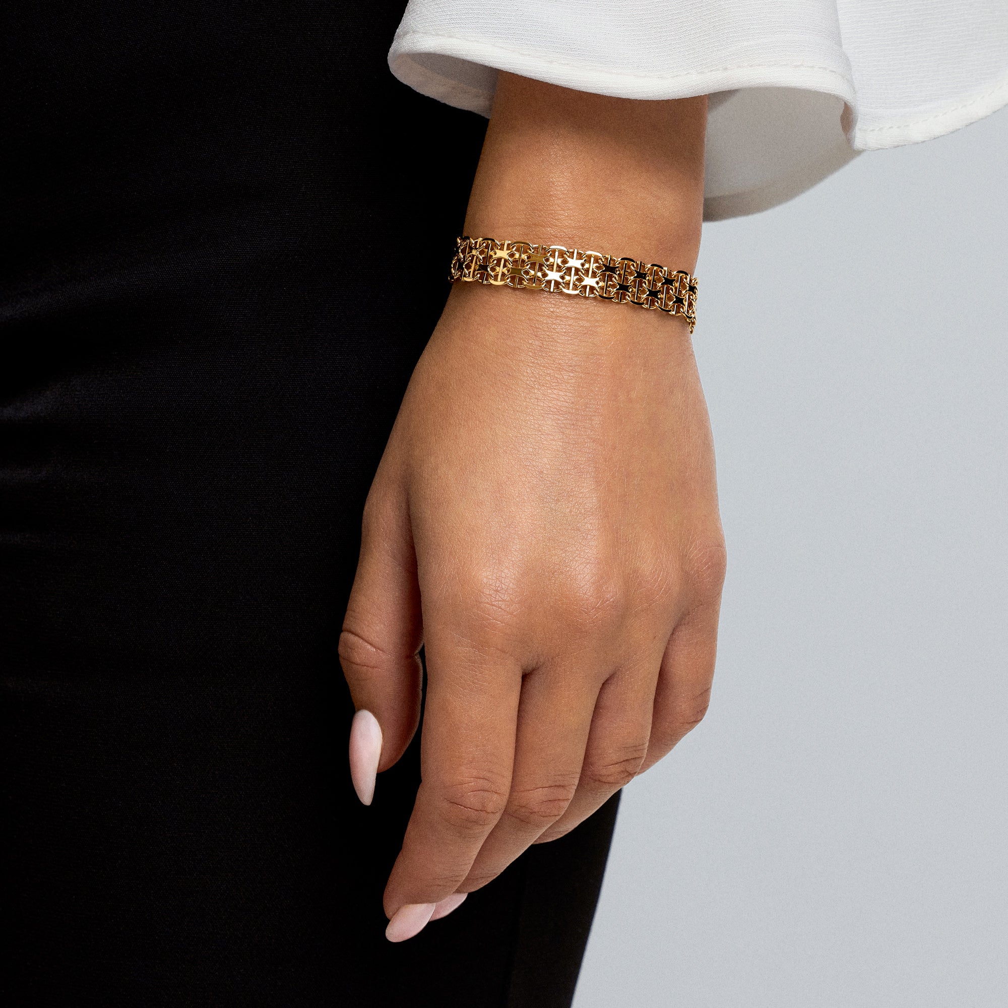 X-länk med stav armband 16,39g 18K guld