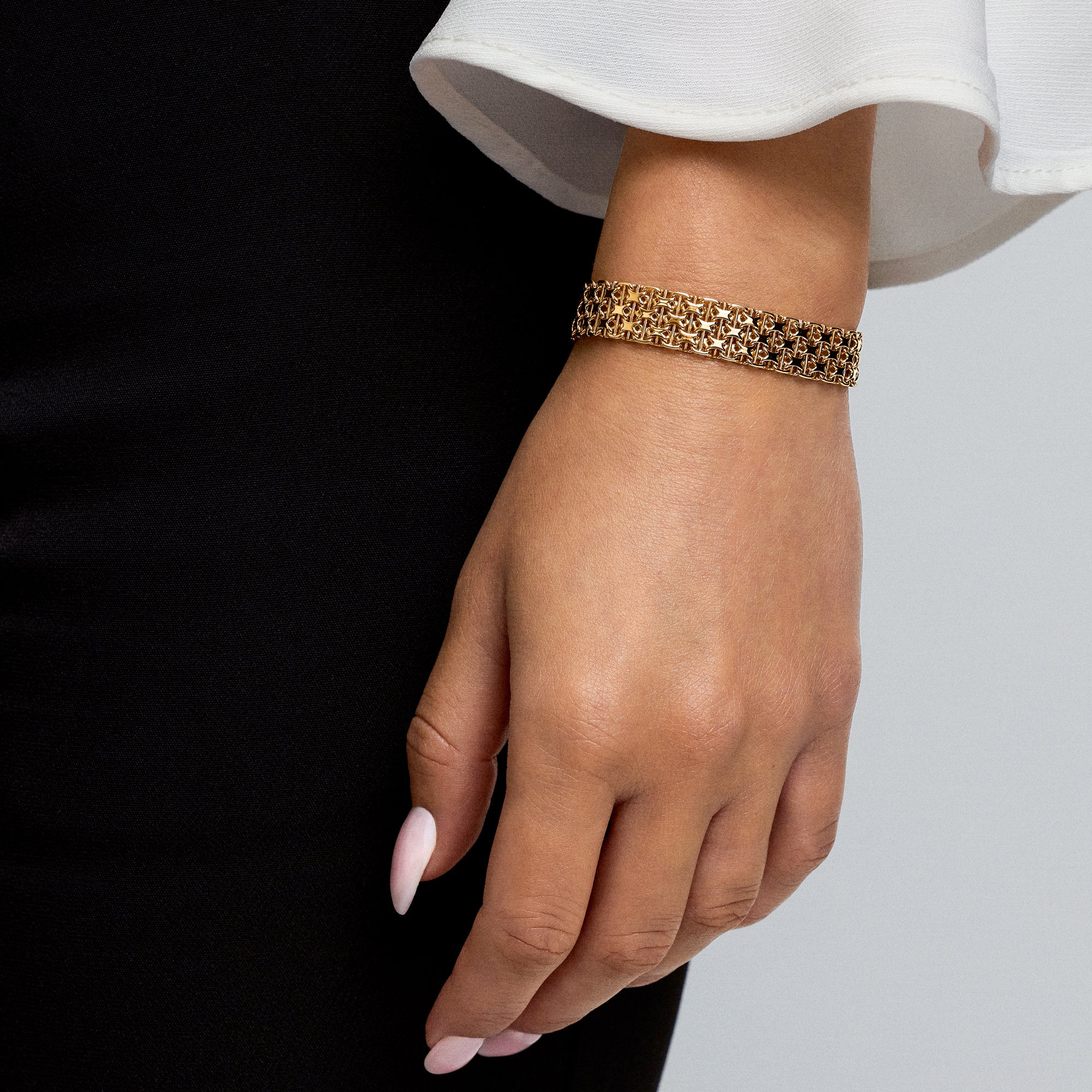 X-lenke armbånd med stav 21,41g 18K gull