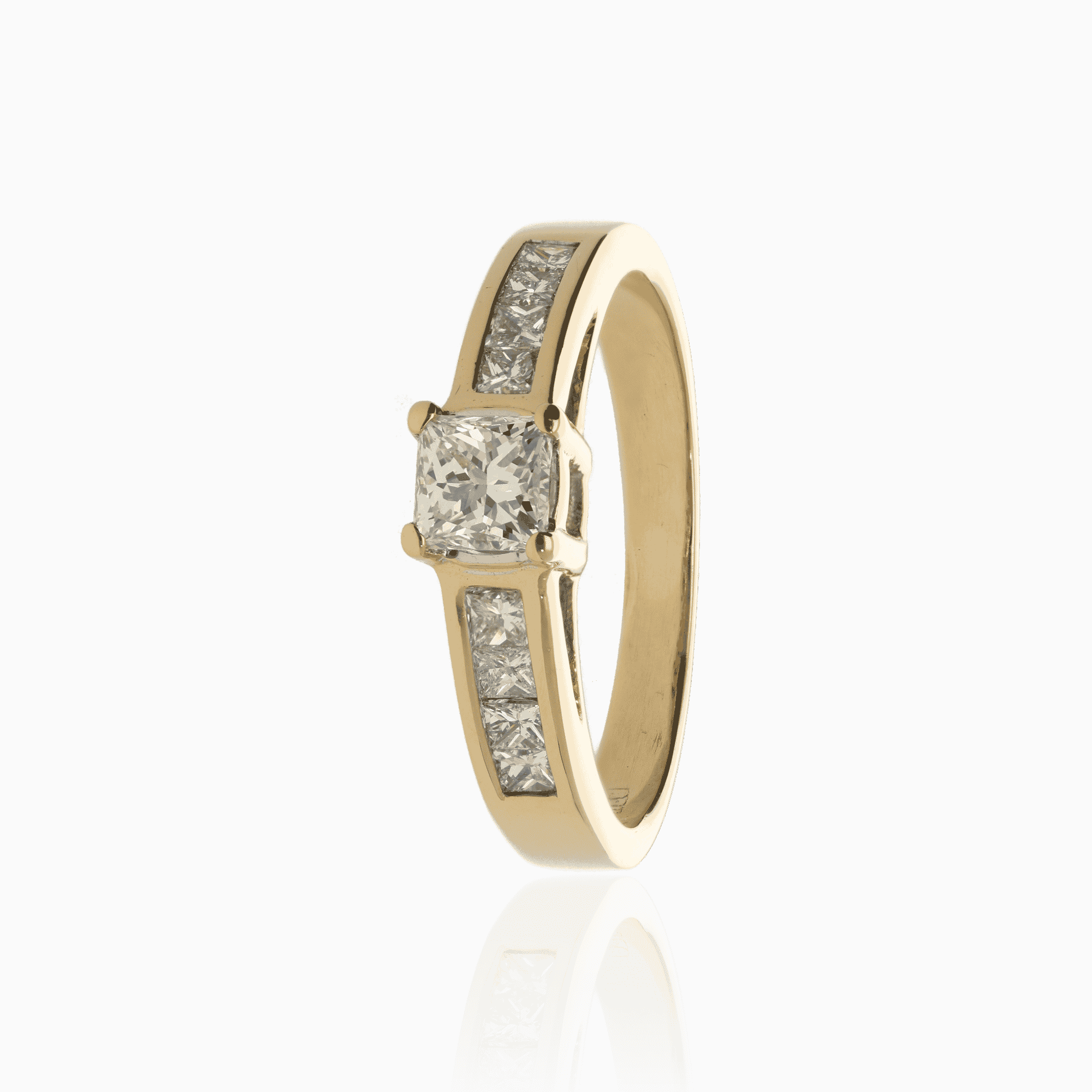 Sidostensring 0,56ct 18K