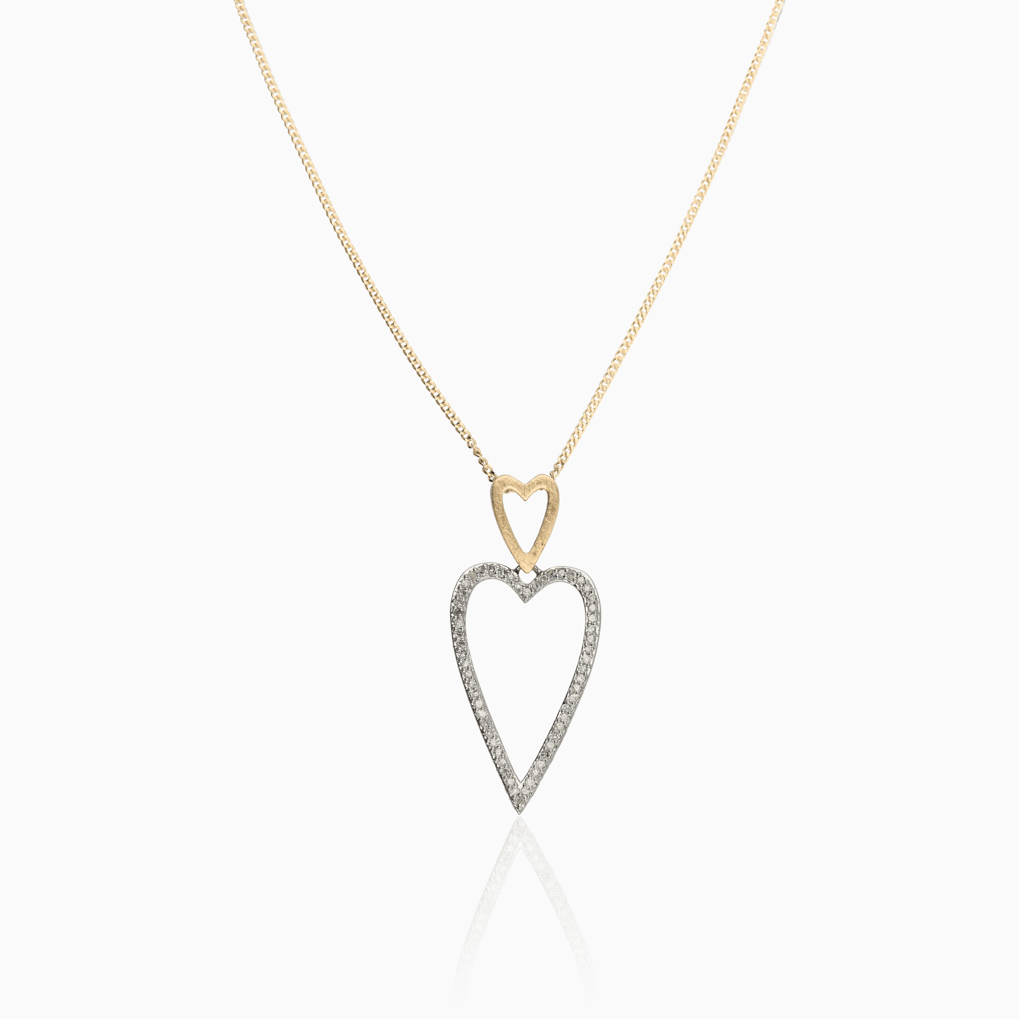 Diamond necklace with heart pendant 0.30ct 18K