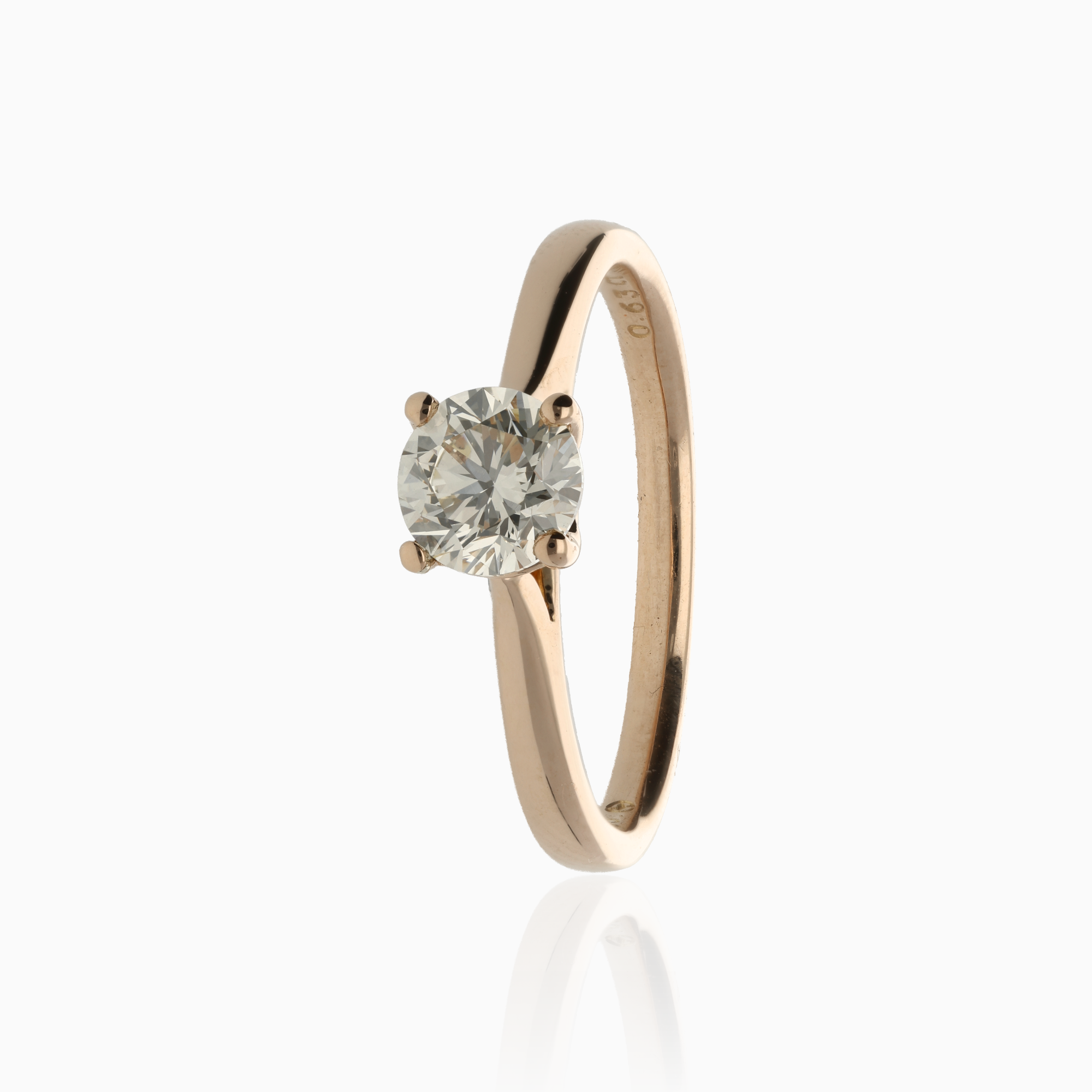 Solitärring champagne 0,63ct 18K