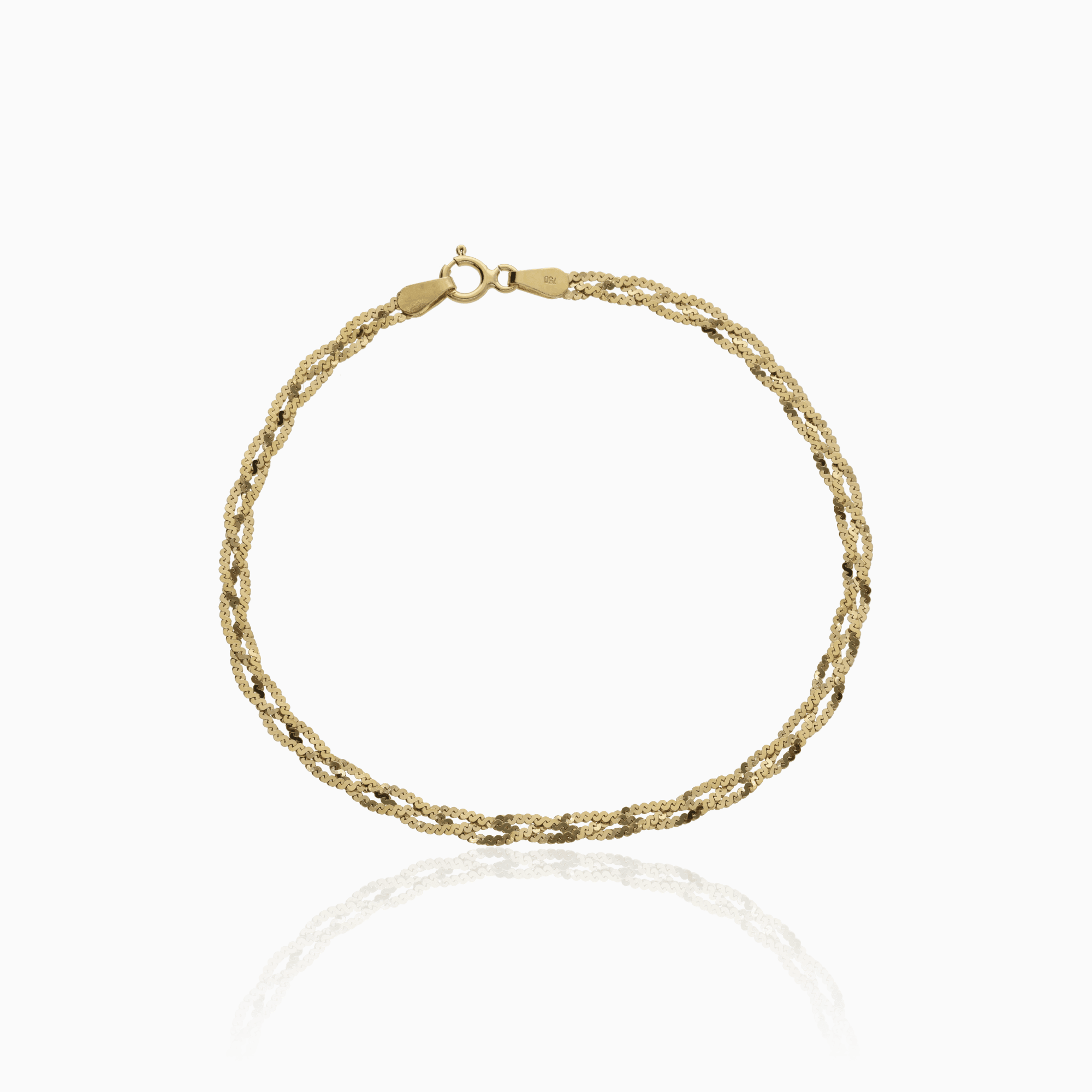 Flätad S-länk 2,8g 18K guld
