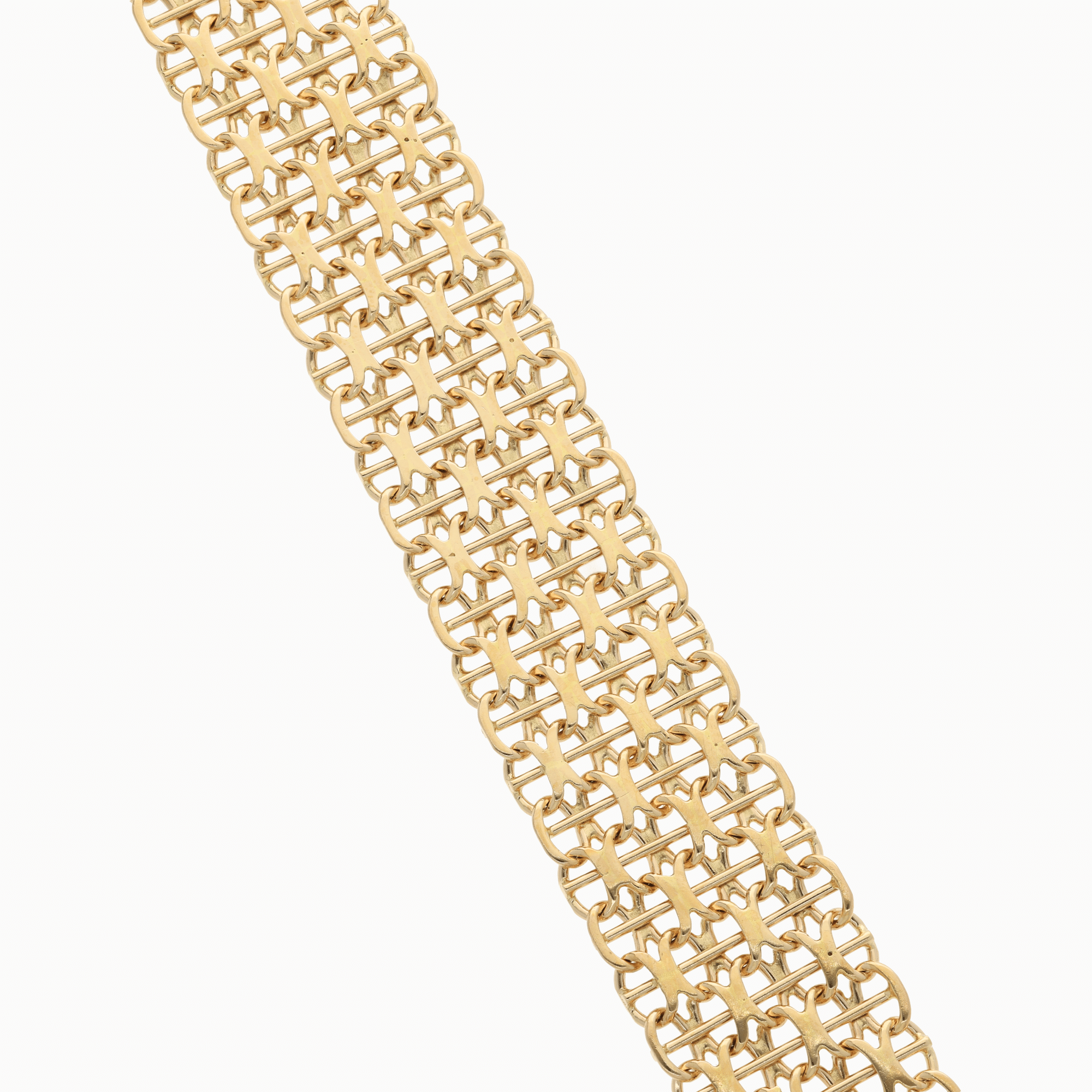 X-link bracelet with bar 39.5g 18K gold