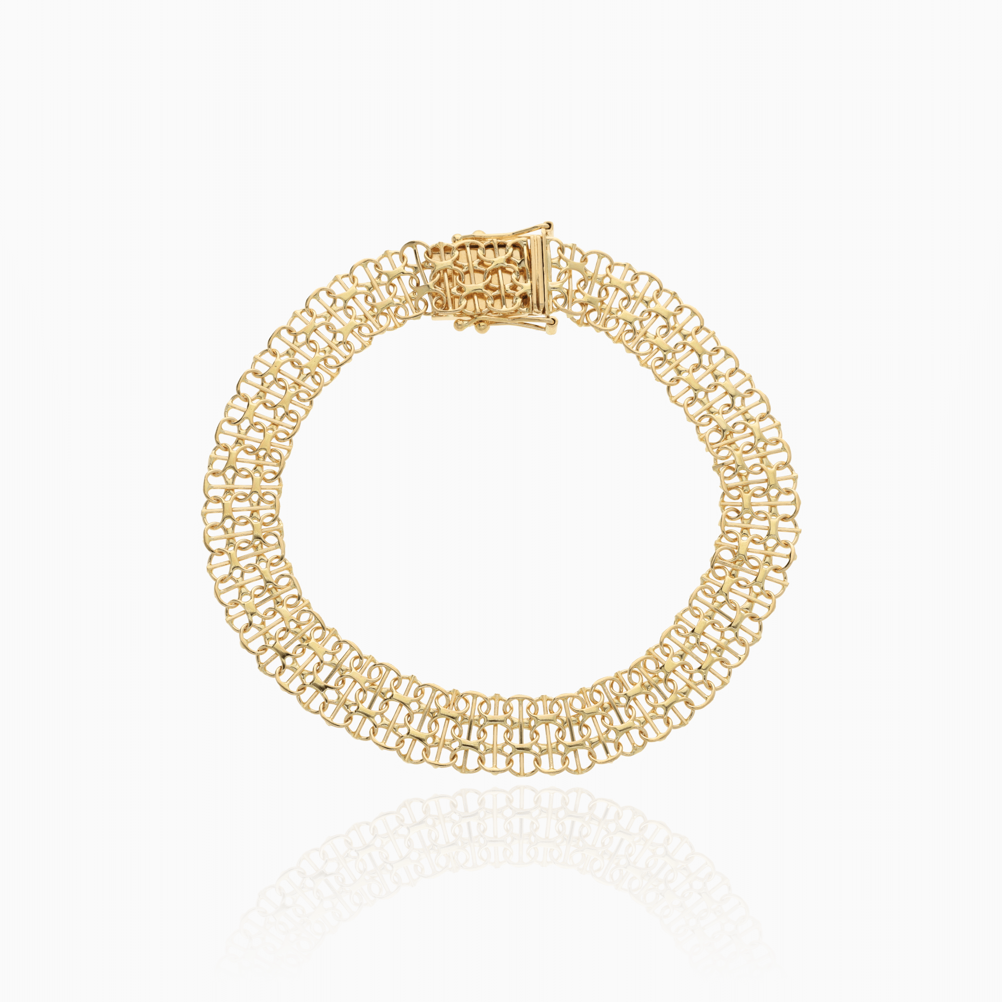 X-link bracelet with bar 11.38g 18K gold