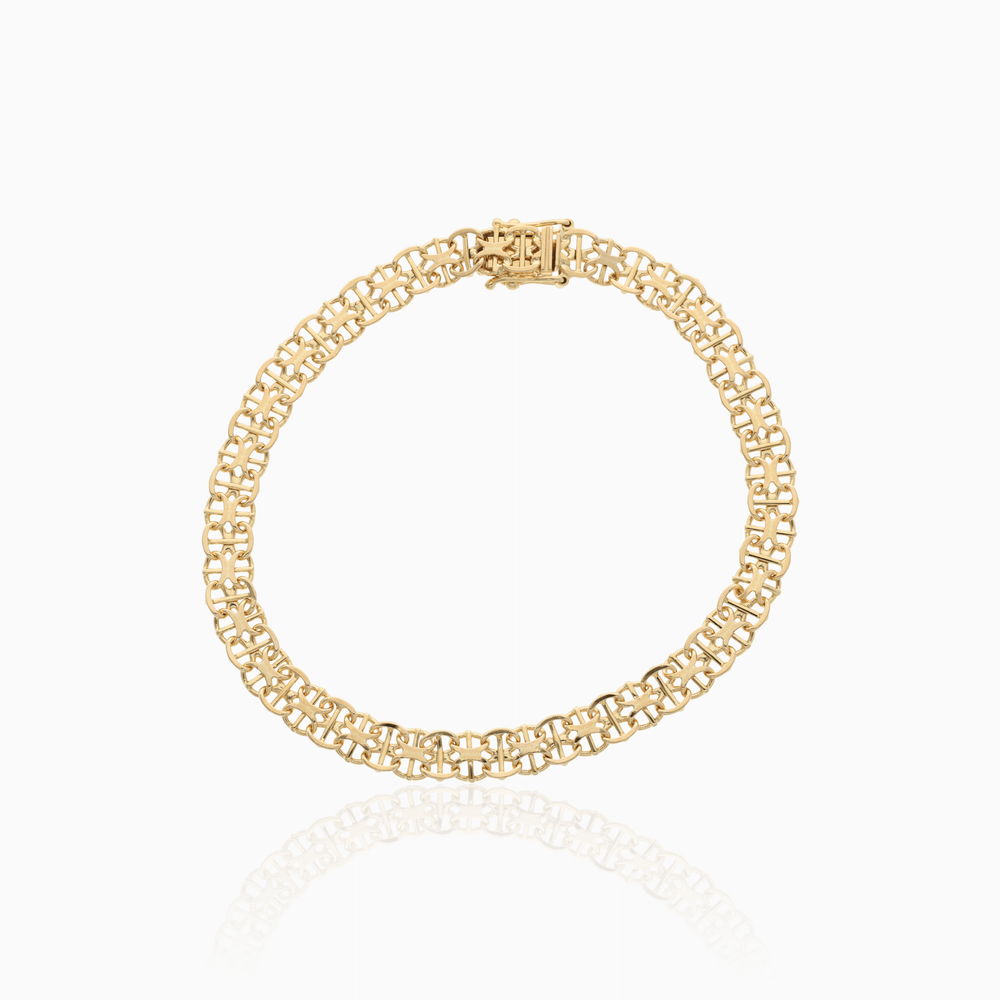 X-link bracelet with bar 7.75g 18K gold