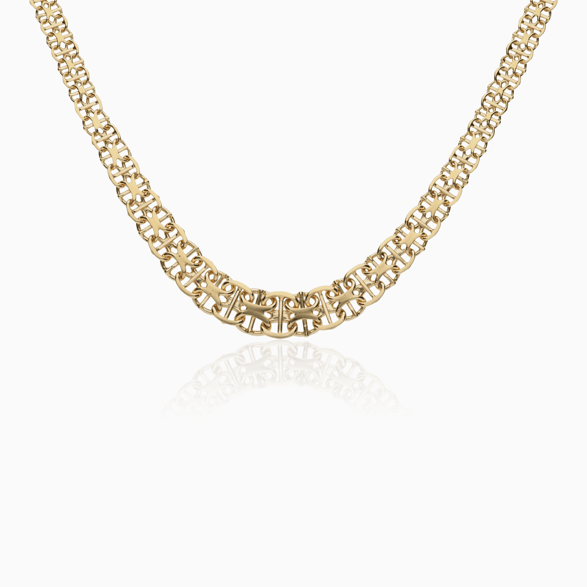 Classic X-link necklace with bar 20.6g 18K gold