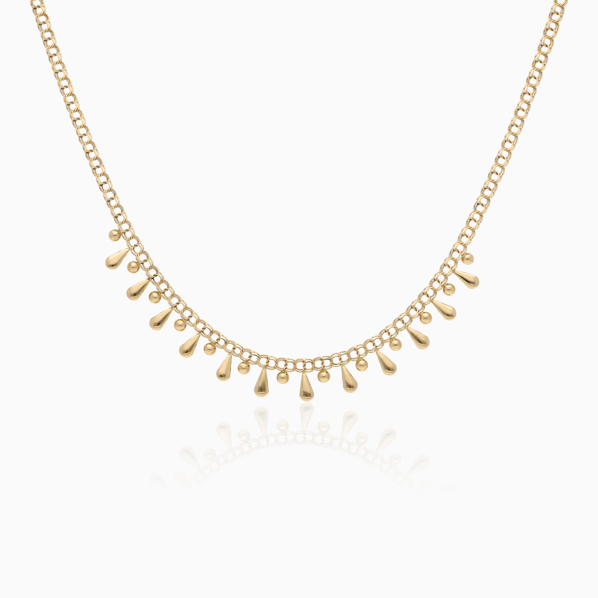 Bismarck necklace with drops 5.42g 18K gold