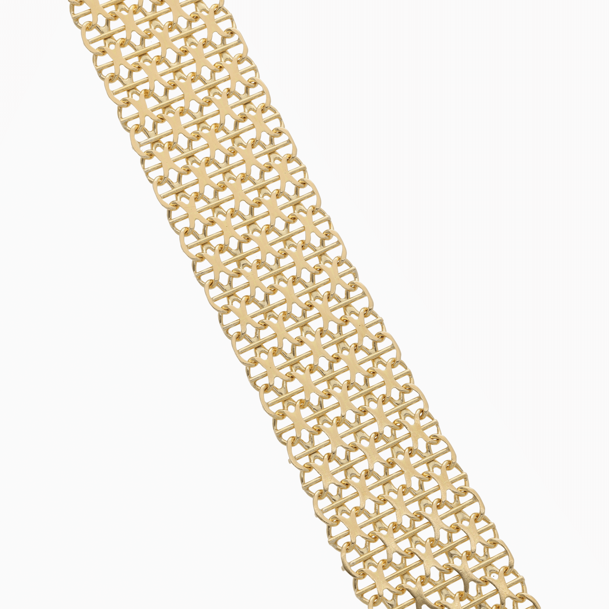 X-link bracelet with bar 25.3g 18K gold